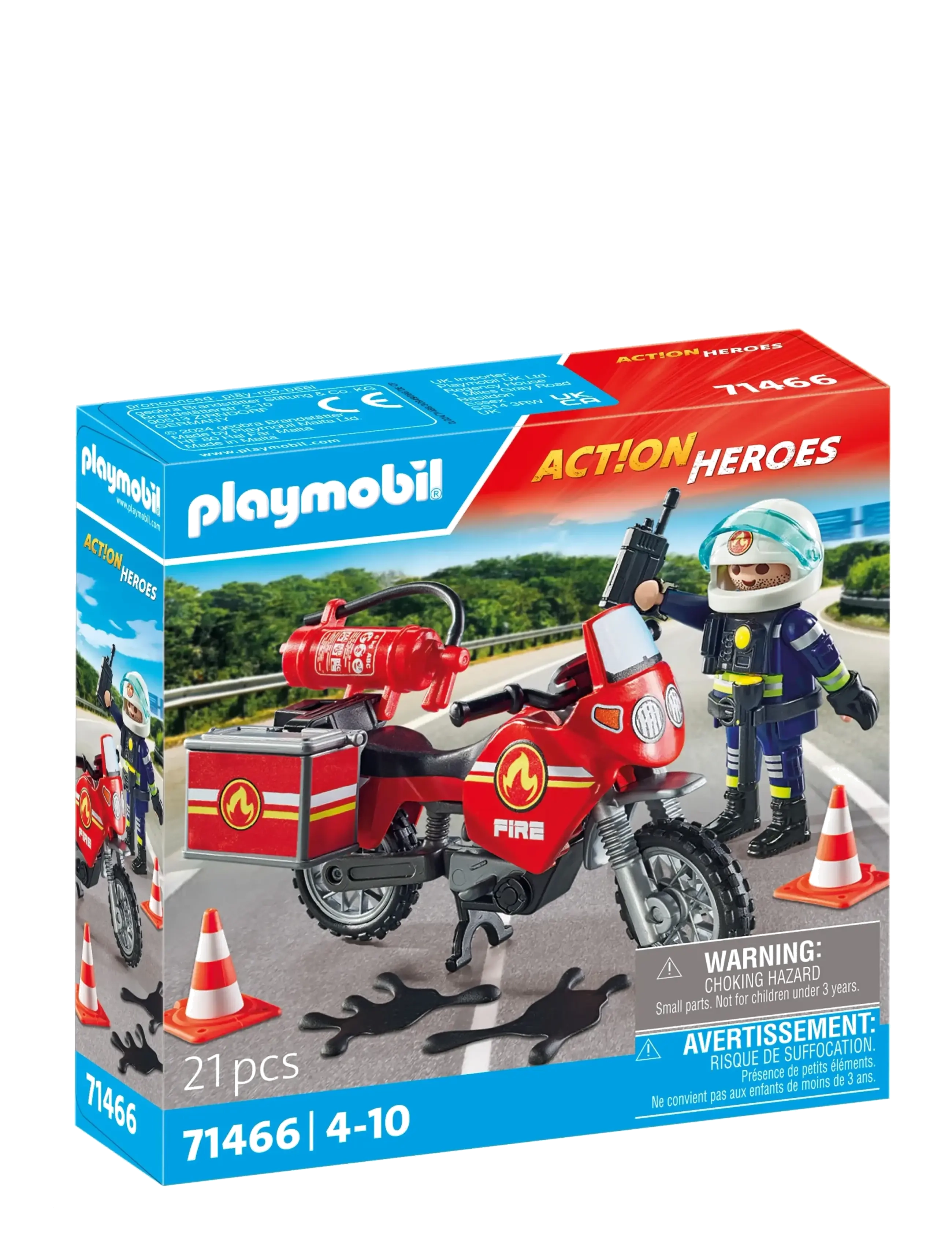 PLAYMOBIL - PLAYMOBIL Action Heroes Brandbil på ulykkesstedet - 71466 - multicolored - 1