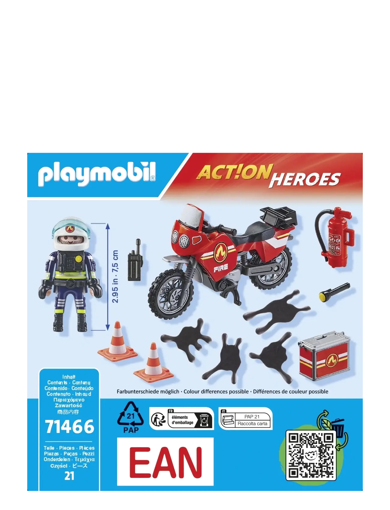 PLAYMOBIL - PLAYMOBIL Action Heroes Brandbil på ulykkesstedet - 71466 - multicolored - 2