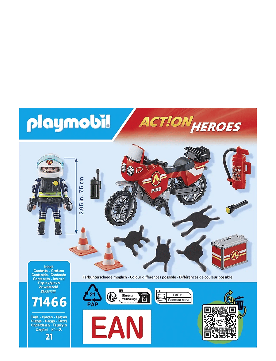PLAYMOBIL - Fire Motorcycle & Oil Spill Incident - madalaimad hinnad - multicolored - 2