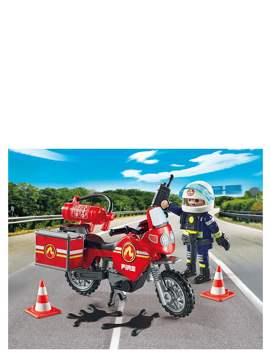 PLAYMOBIL - Fire Motorcycle & Oil Spill Incident - madalaimad hinnad - multicolored - 3
