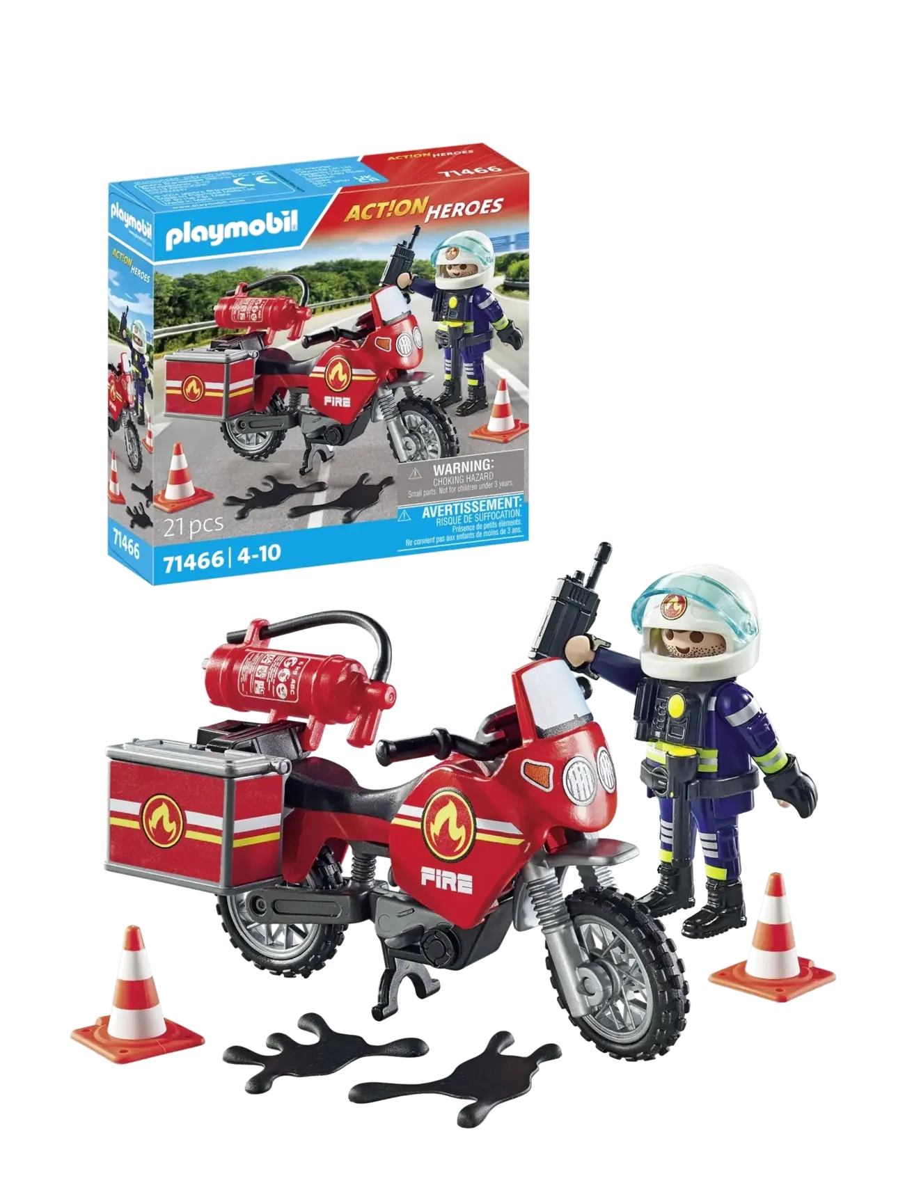 PLAYMOBIL - PLAYMOBIL Action Heroes Brandbil på ulykkesstedet - 71466 - multicolored - 4