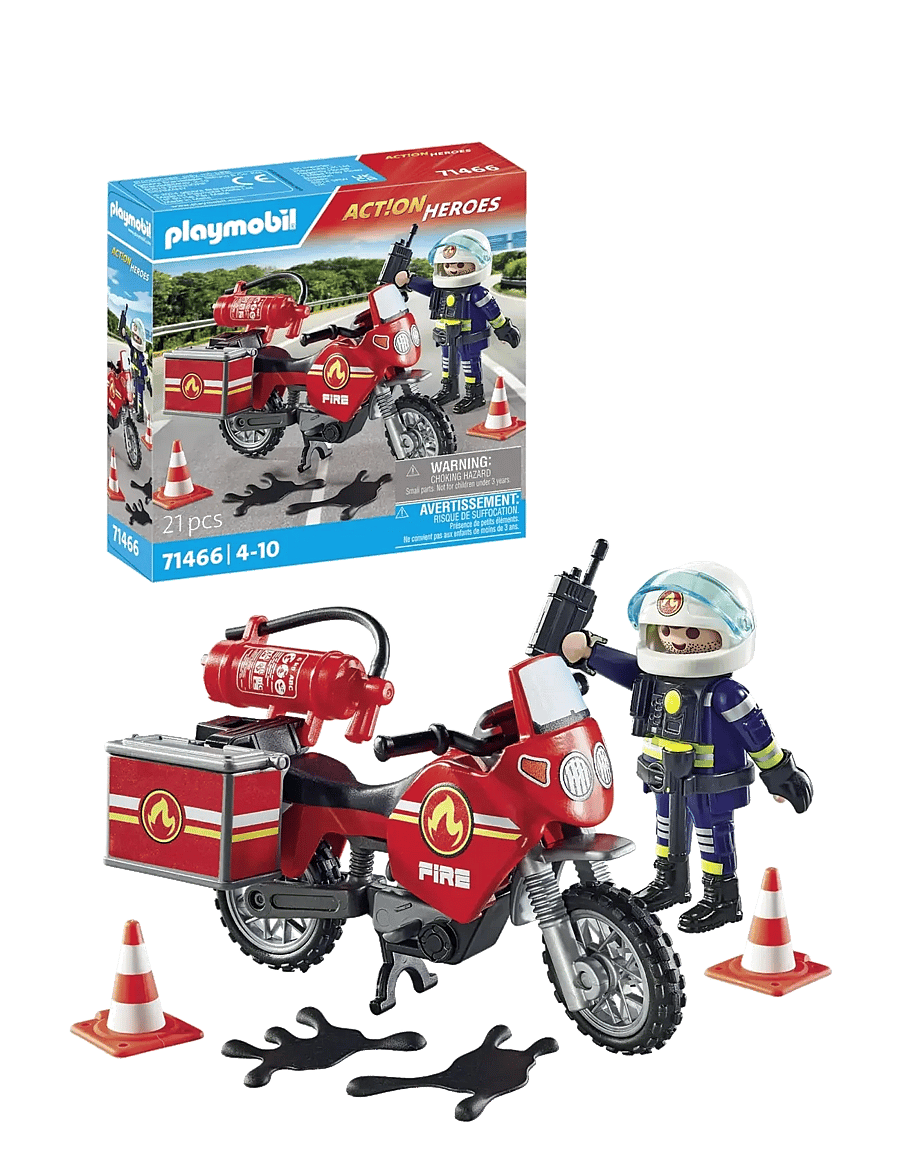 PLAYMOBIL - Fire Motorcycle & Oil Spill Incident - madalaimad hinnad - multicolored - 4