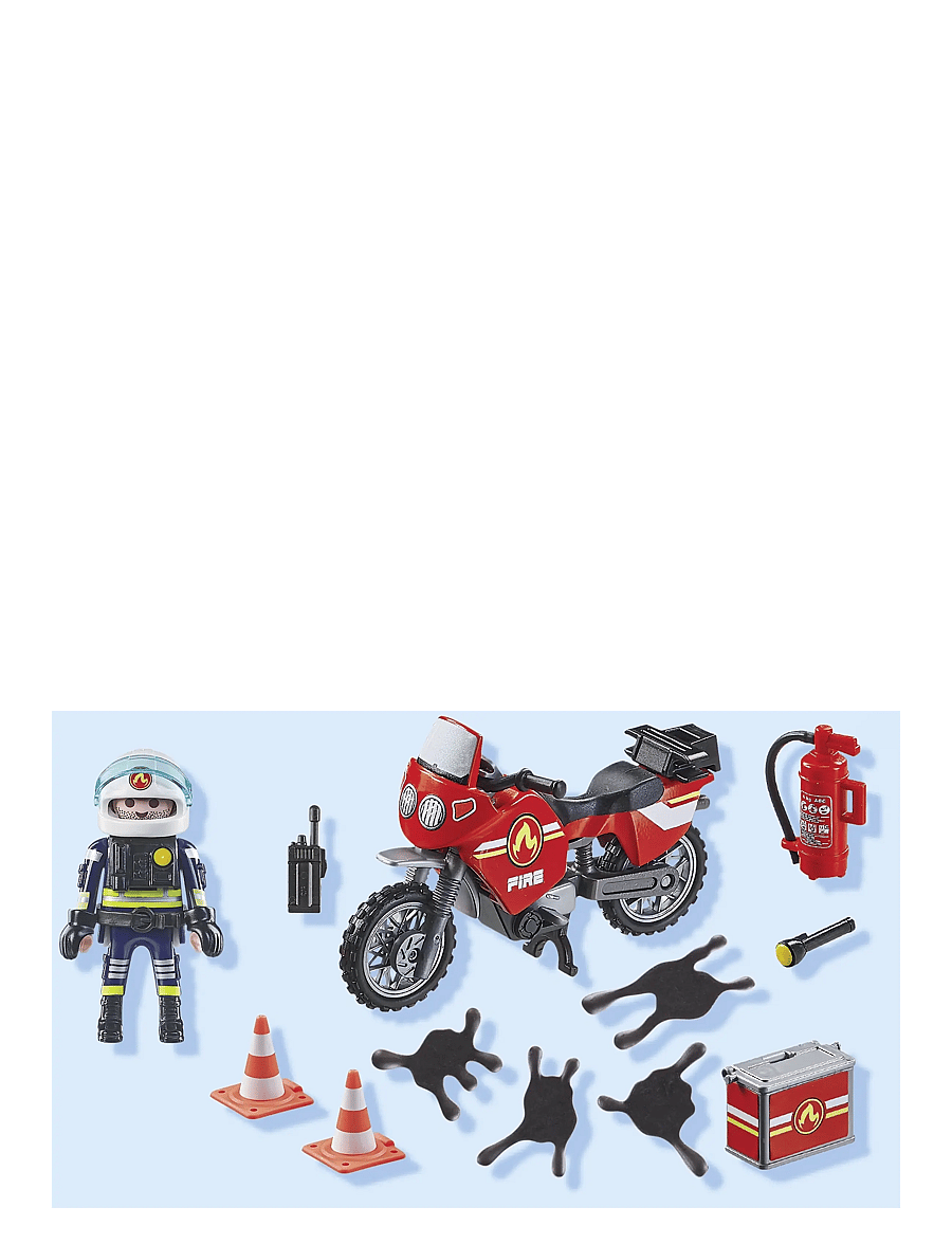 PLAYMOBIL - Fire Motorcycle & Oil Spill Incident - madalaimad hinnad - multicolored - 5