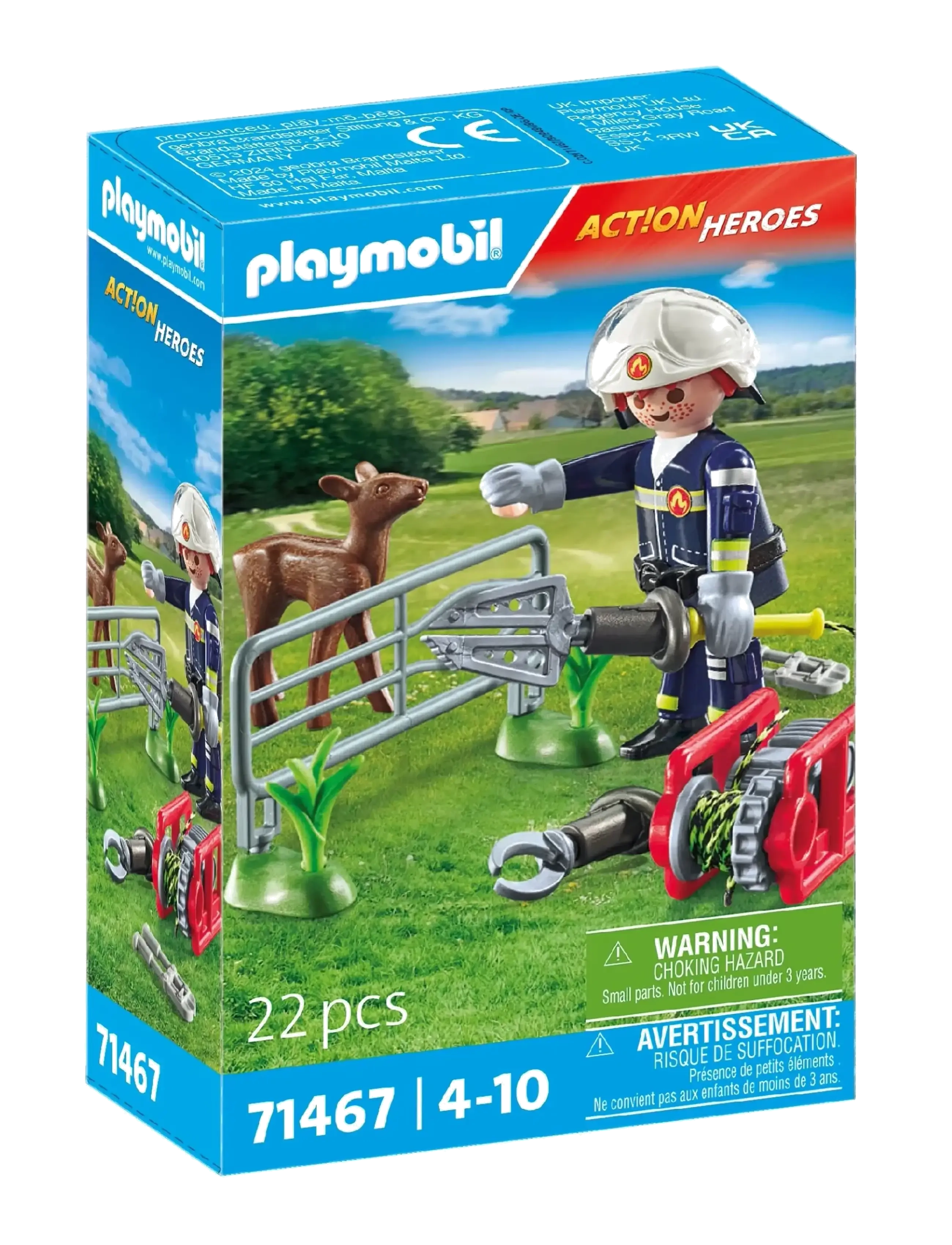 PLAYMOBIL Action Heroes Brandmän djurräddning - 71467 - MULTICOLORED