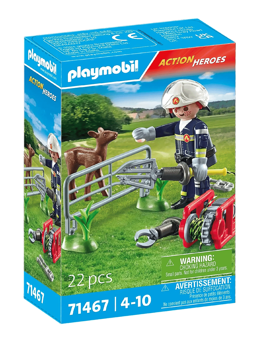 PLAYMOBIL - PLAYMOBIL Action Heroes Firefighters Animal Rescue - 71467 - playmobil action heroes - multicolored - 0