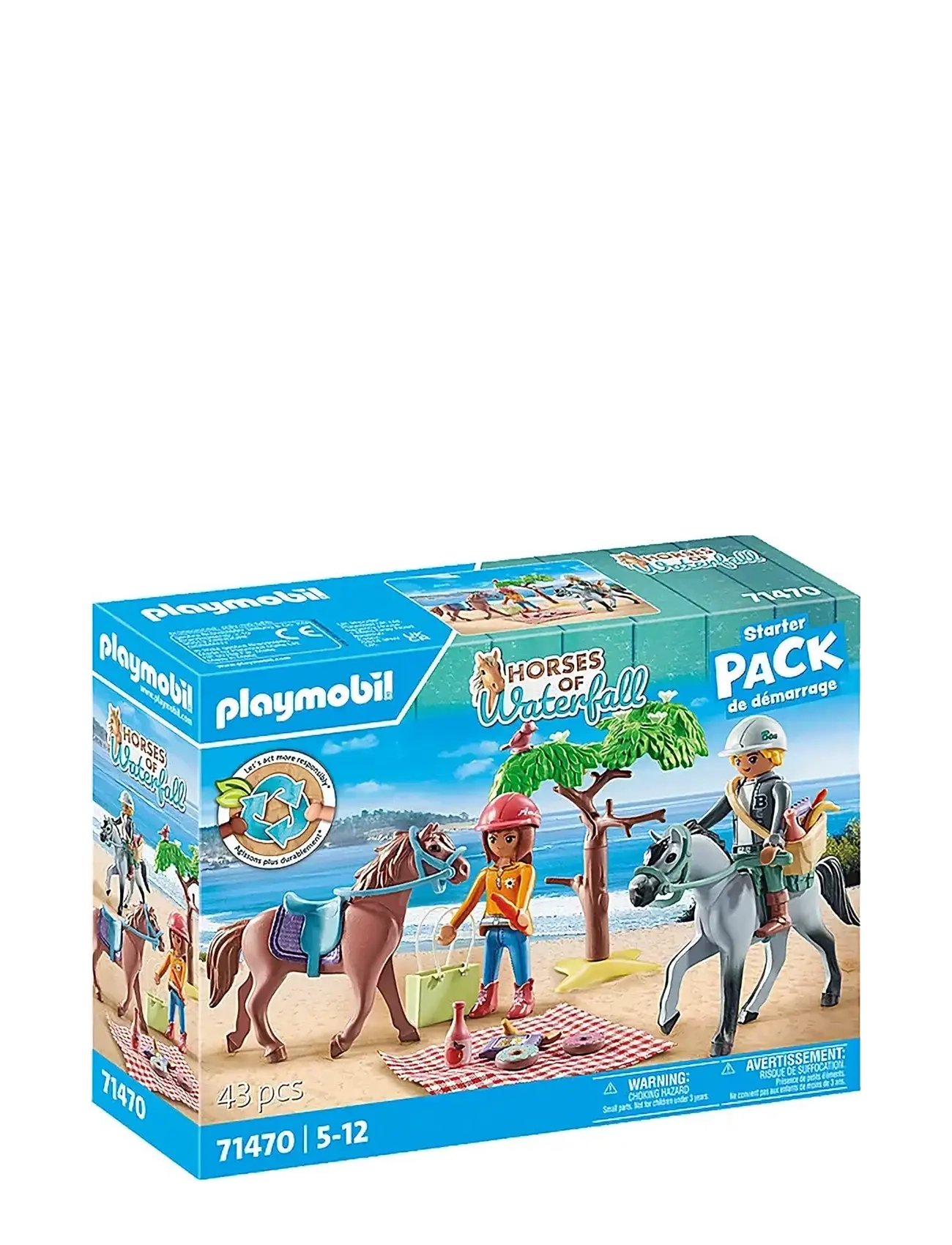 PLAYMOBIL Starter Pack Horseback riding trip to the beach with Amelia and Ben - 71470 - MULTICOLORED
