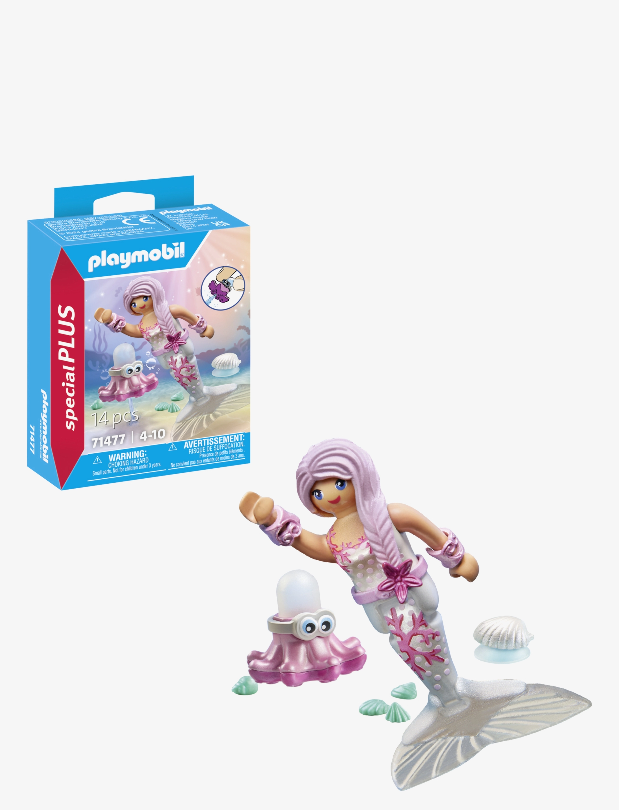 PLAYMOBIL - PLAYMOBIL Havfrue med sprøjteblæksprutte - 71477 - multicolored - 1