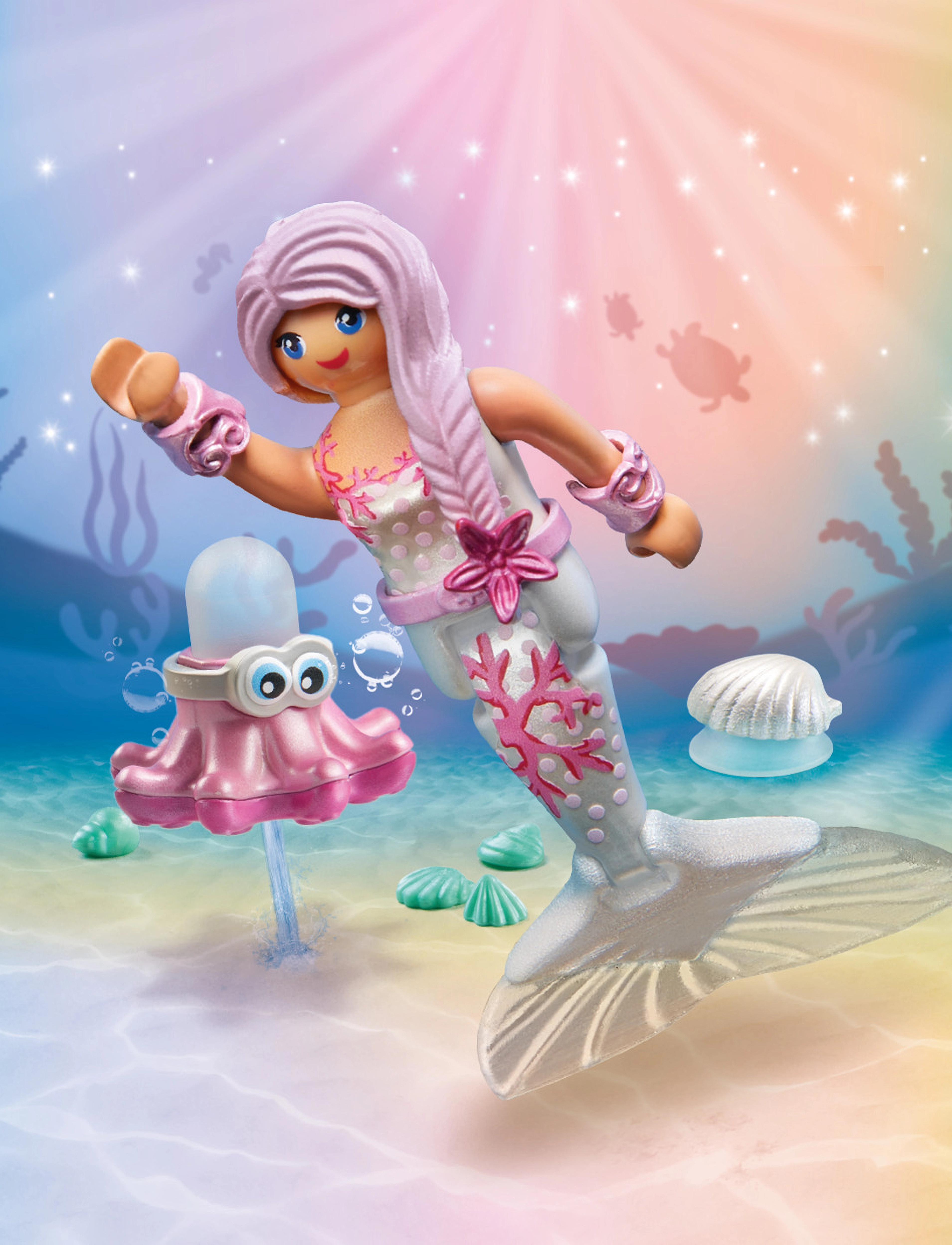 PLAYMOBIL Havfrue Med Vandsprøjtende Blæksprutte, One Size, Multi/patterned, Playmobil Legetøj > Playmobil Special Plus, Børn