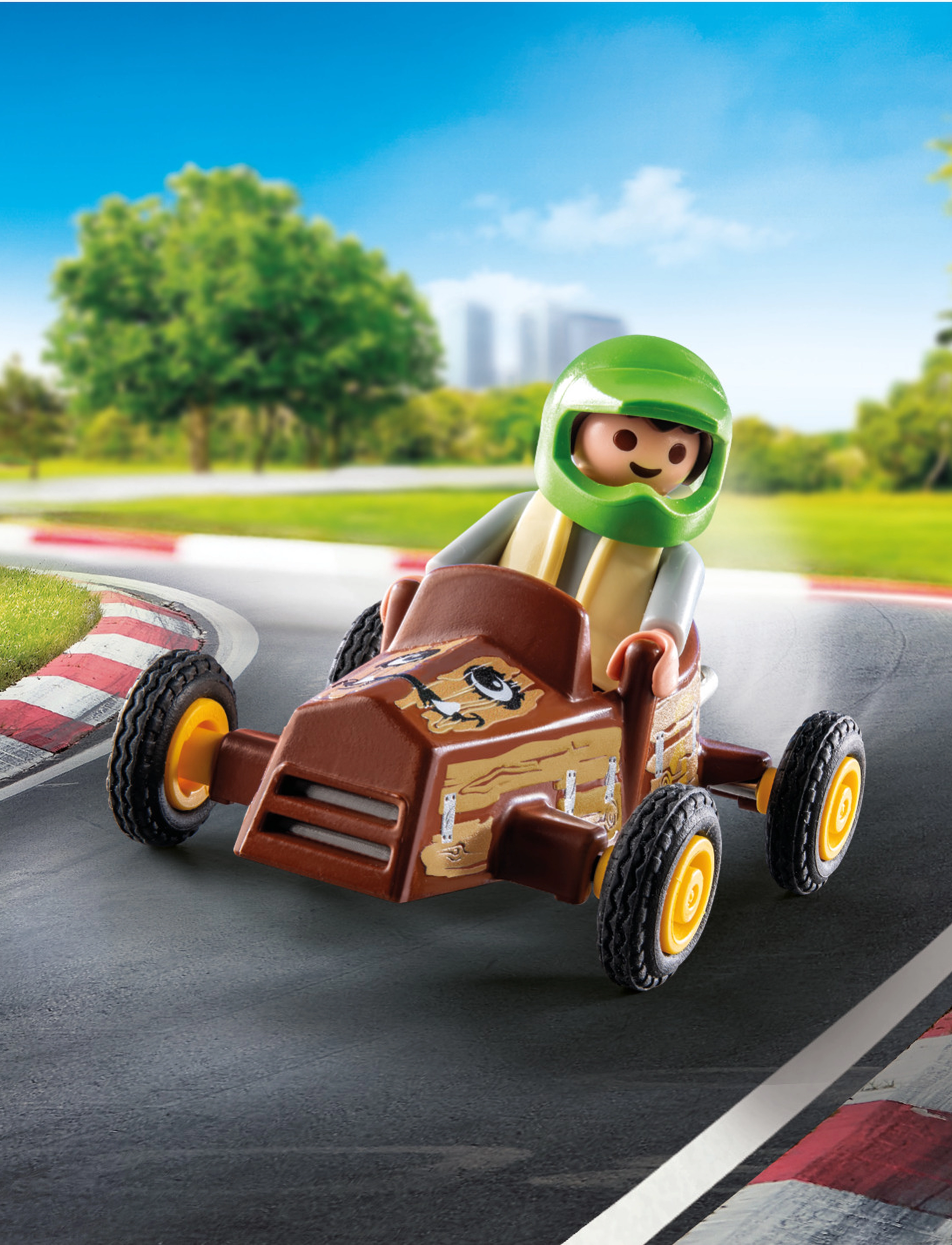 PLAYMOBIL Barn Med Gokart, Børn, Playmobil Special Plus, Brun, Str: ONE SIZE