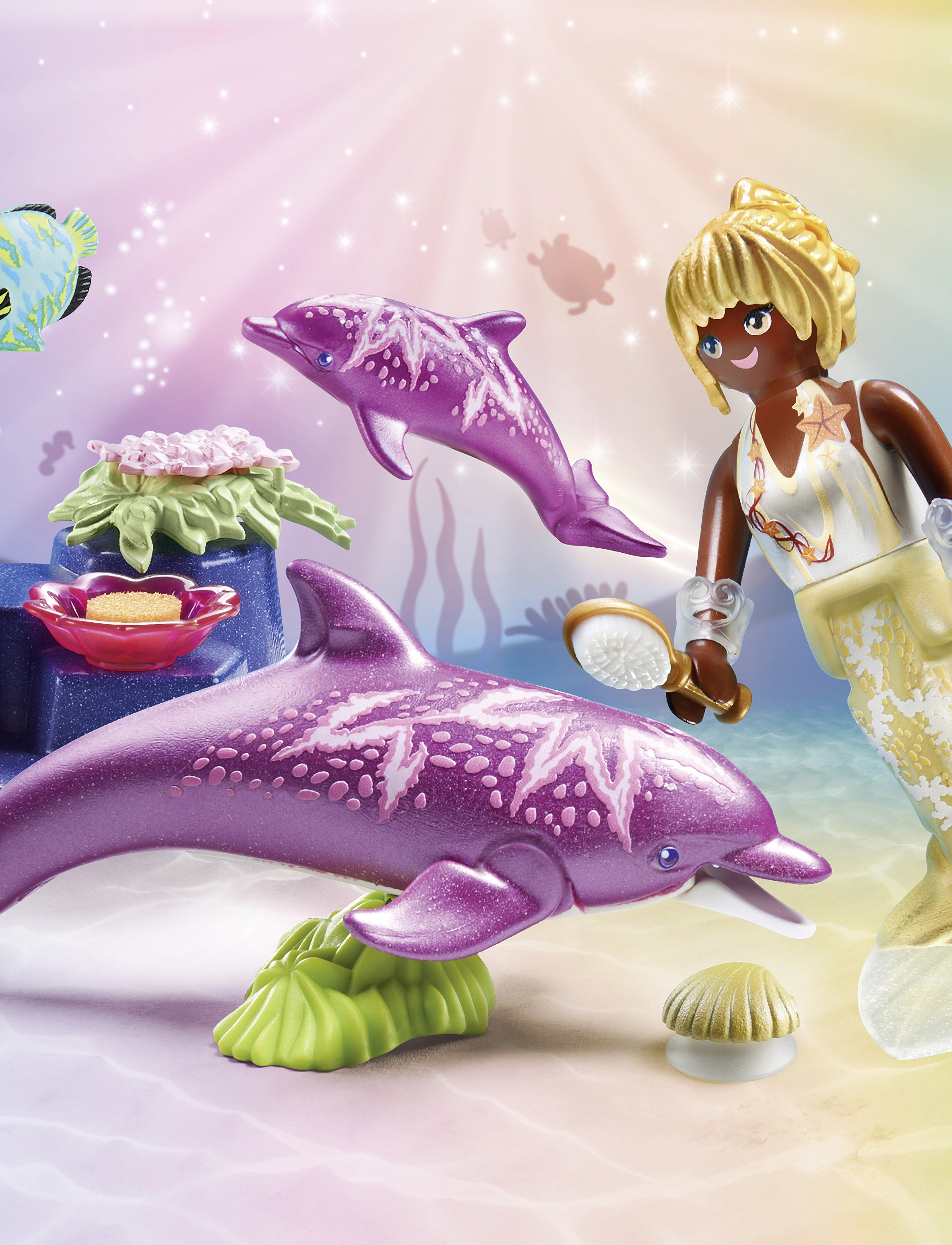 PLAYMOBIL Havfrue Med Delfiner, One Size, Multi/patterned, Playmobil Legetøj > Playmobil Princess Magic, Børn