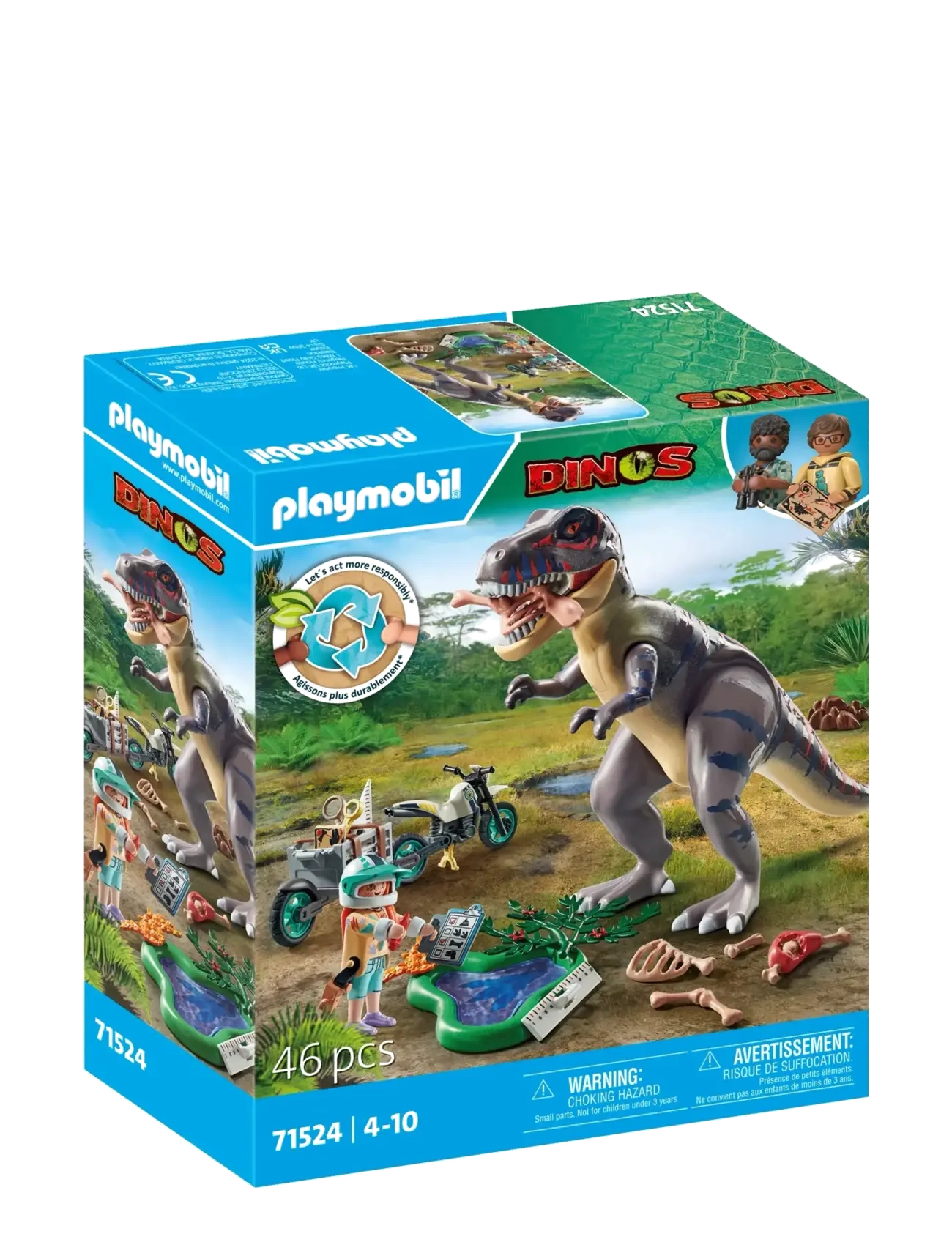 PLAYMOBIL - PLAYMOBIL Dinos T-Rex trace path - 71524 - playmobil leikföng - multicolored - 2