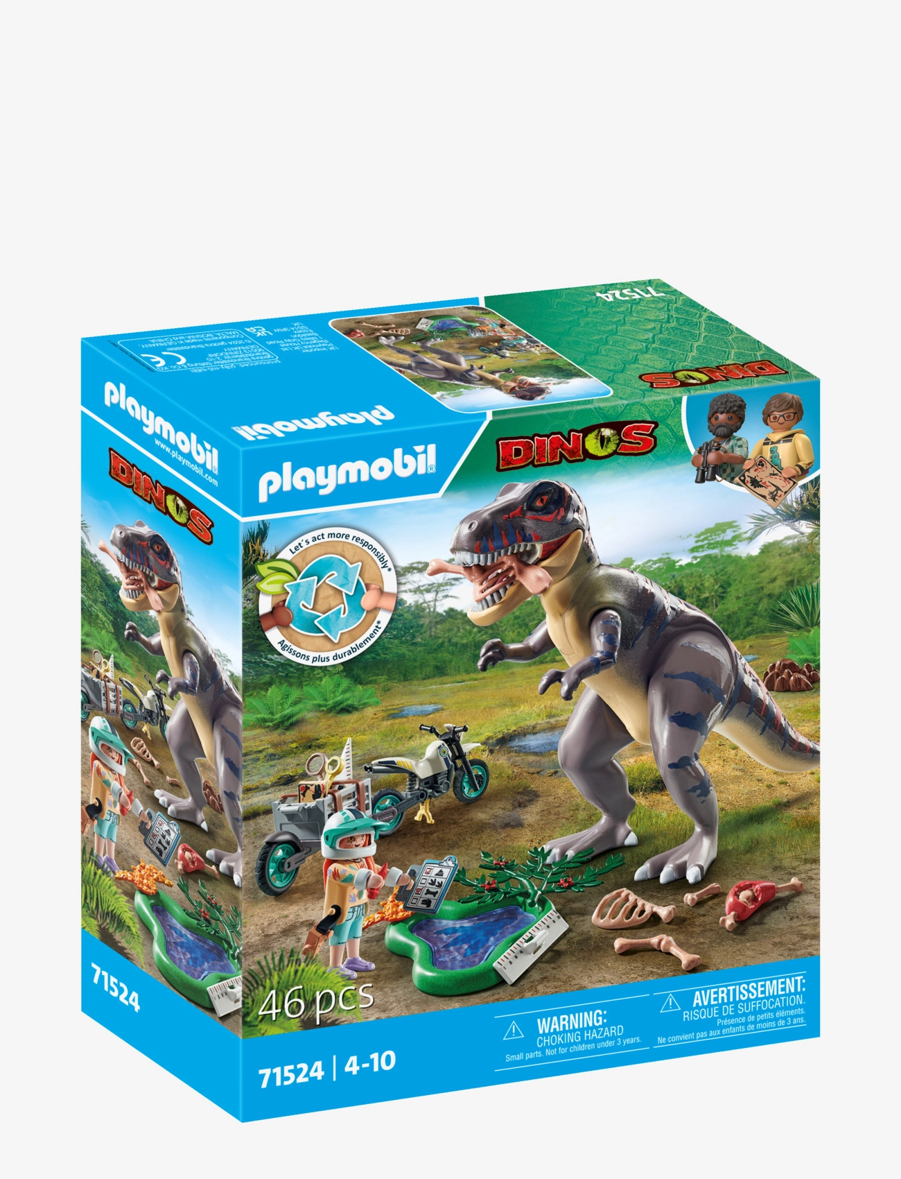 PLAYMOBIL - PLAYMOBIL Dinos T-Rex trace path - 71524 - playmobil leikföng - multicolored - 3