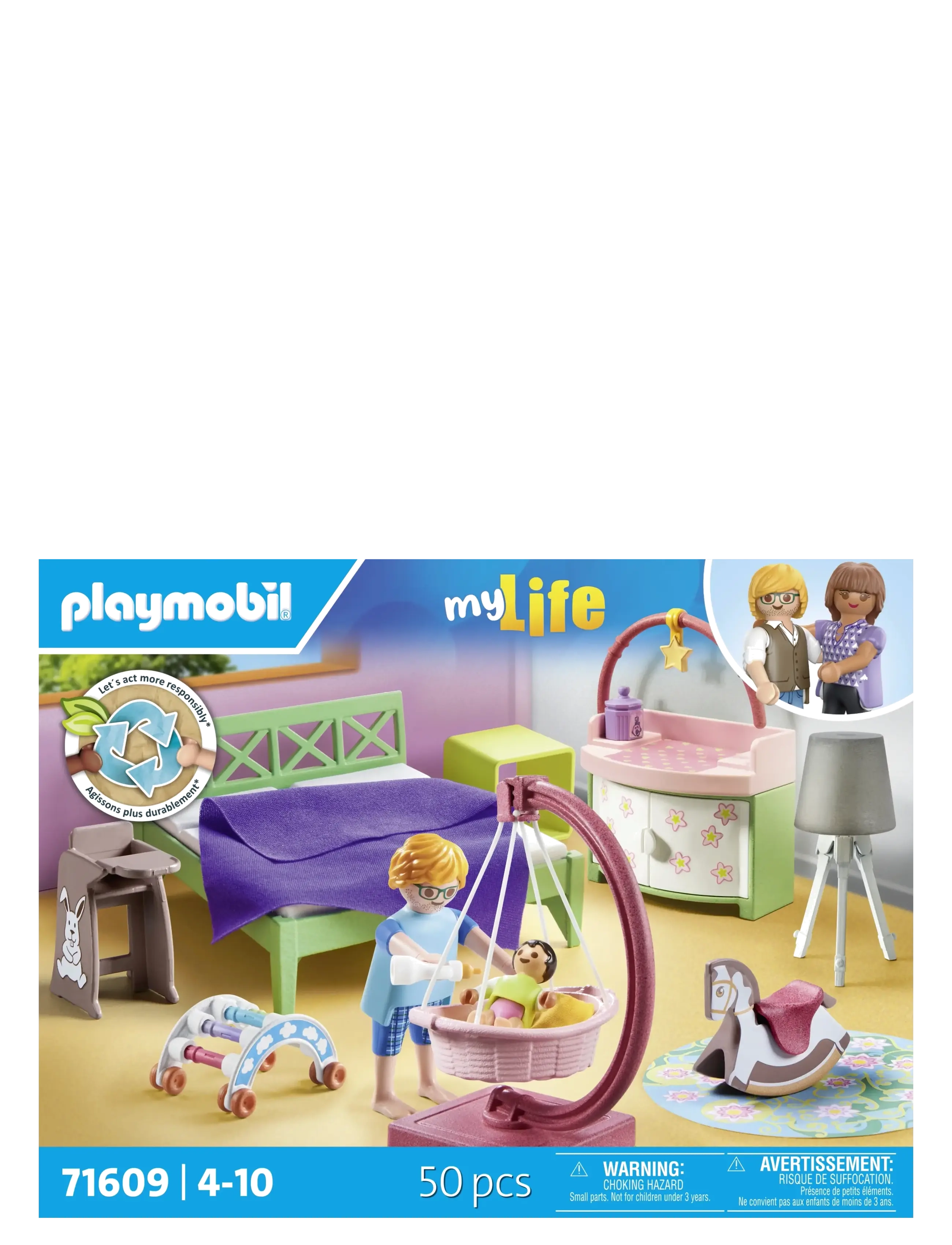 PLAYMOBIL Sleeping Room With Baby Play Corner, Børn, Playmobil Family Fun, Pink, Str: ONE SIZE
