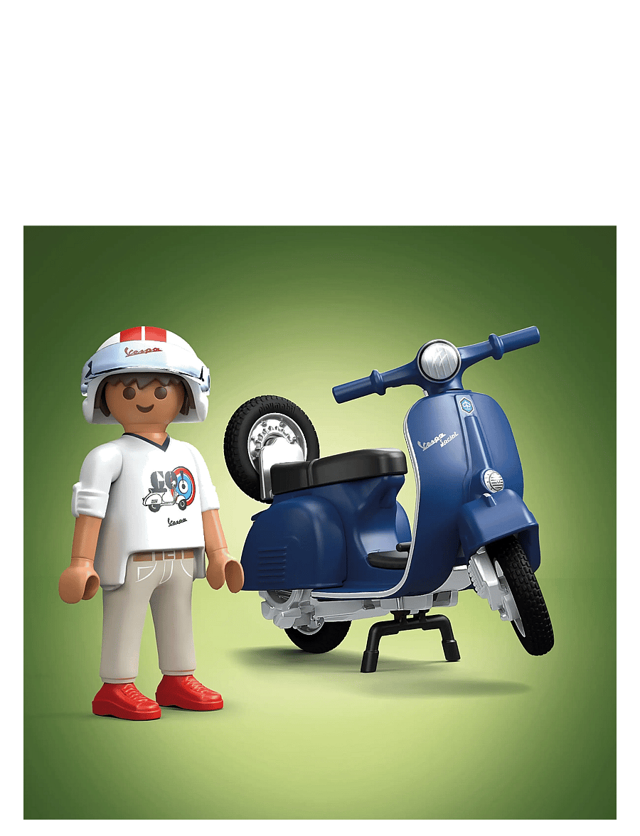 PLAYMOBIL - 1969 Vespa 150 Sprint Veloce, blue - multicolored - 4