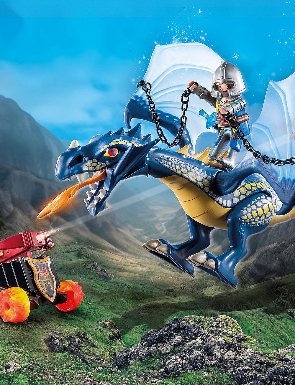 Novelmore Vs. Burnham Raiders Battle Arena Playset - With Knights, Fire Dragon, Catapult, For Ages 4-10