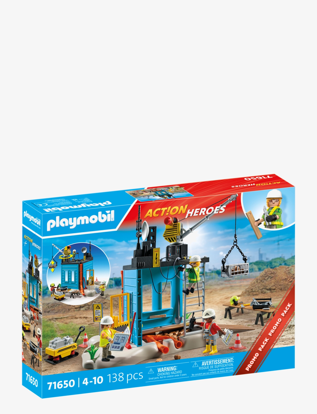 PLAYMOBIL PLAYMOBIL Action Heroes PROMO Construction Site - 71650 - Legetøj - MULTICOLORED / multi
