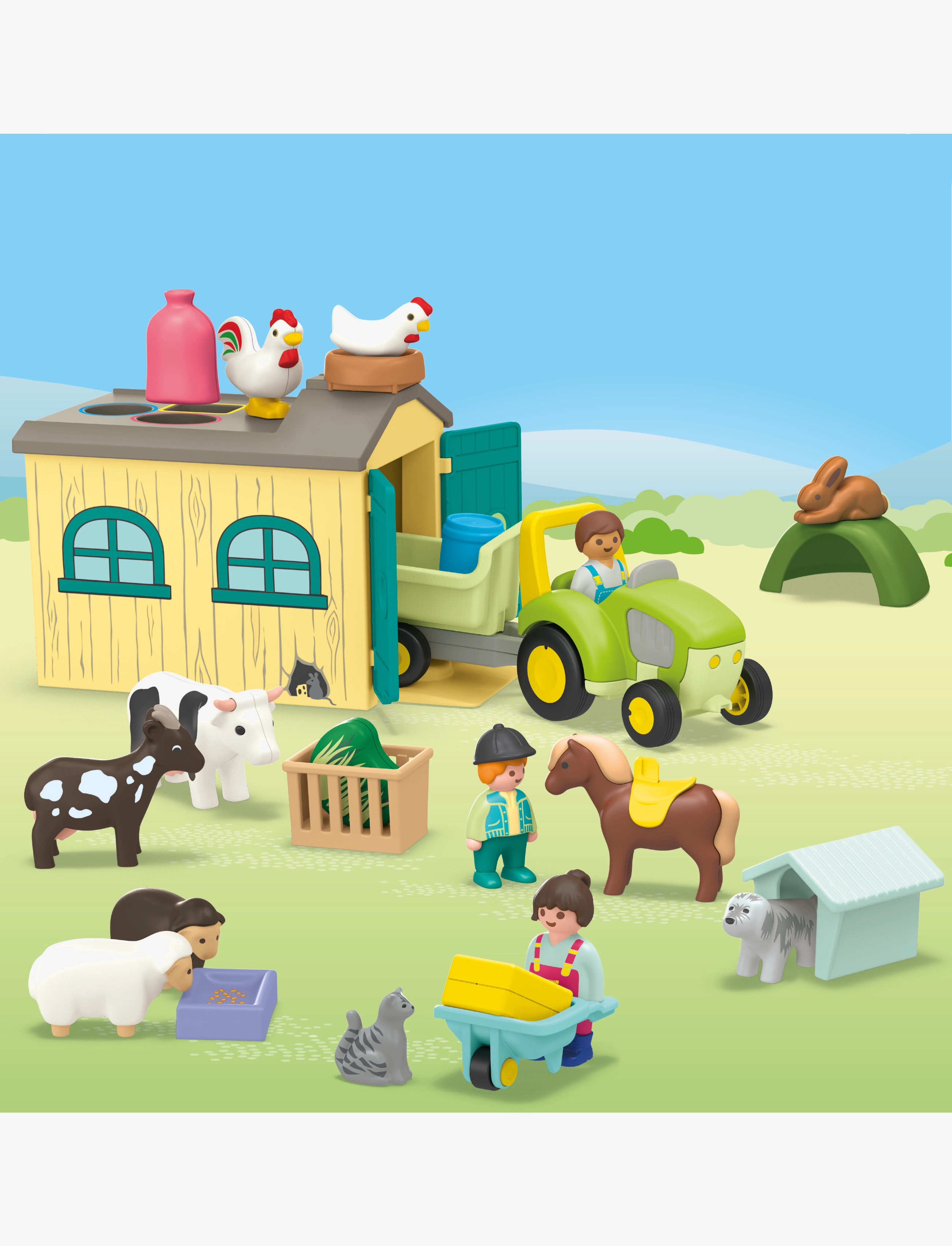 PLAYMOBIL - Junior bondeeventyr med traktor, trailer og dyrevenner - playmobil junior - multicolored - 5