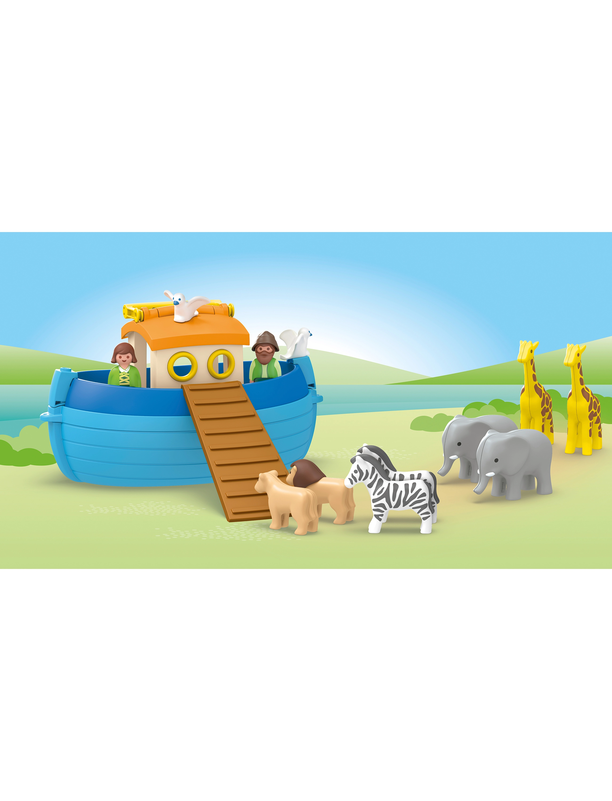 PLAYMOBIL Junior: Noas Ark Til At Tage Med, One Size, Multi/patterned, Playmobil Legetøj > Playmobil 1.2.3, Børn