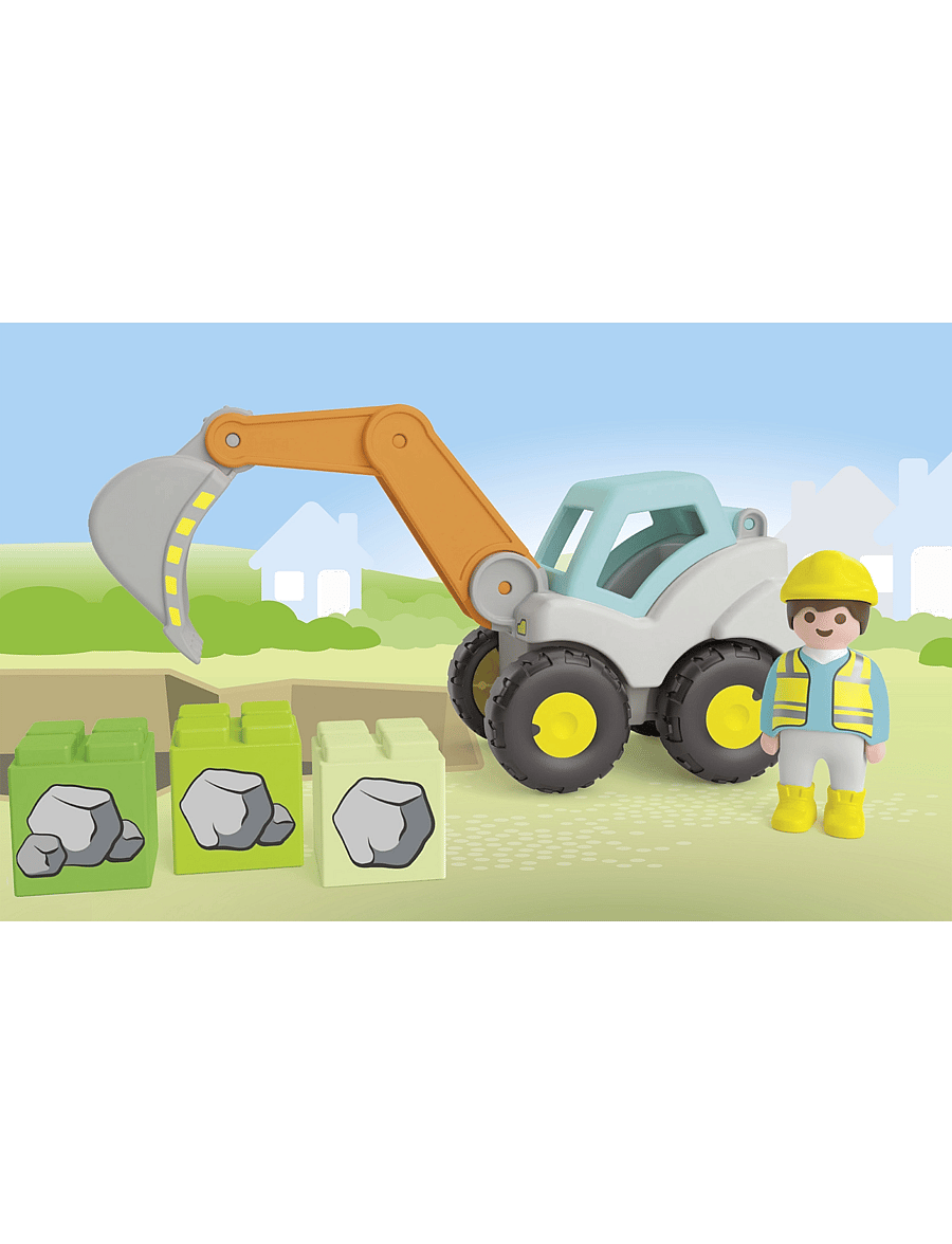 PLAYMOBIL - Junior Shovel Excavator - playmobil 1.2.3 - multicolored - 5