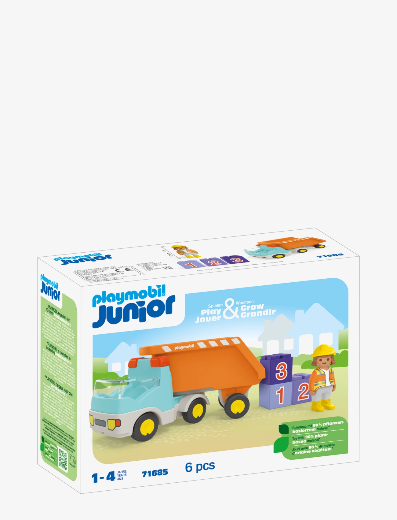 PLAYMOBIL Dumptruck, One Size, Multi/patterned, Playmobil Legetøj > Playmobil 1.2.3, Børn