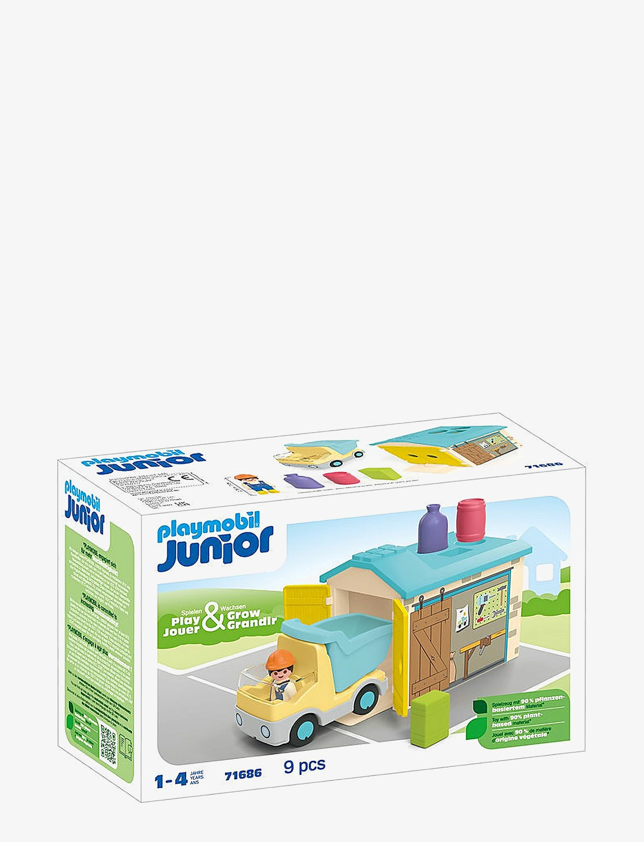 PLAYMOBIL - JUNIOR Dump Truck with sorting garage - 71686 - playmobil junior - multicolored - 1