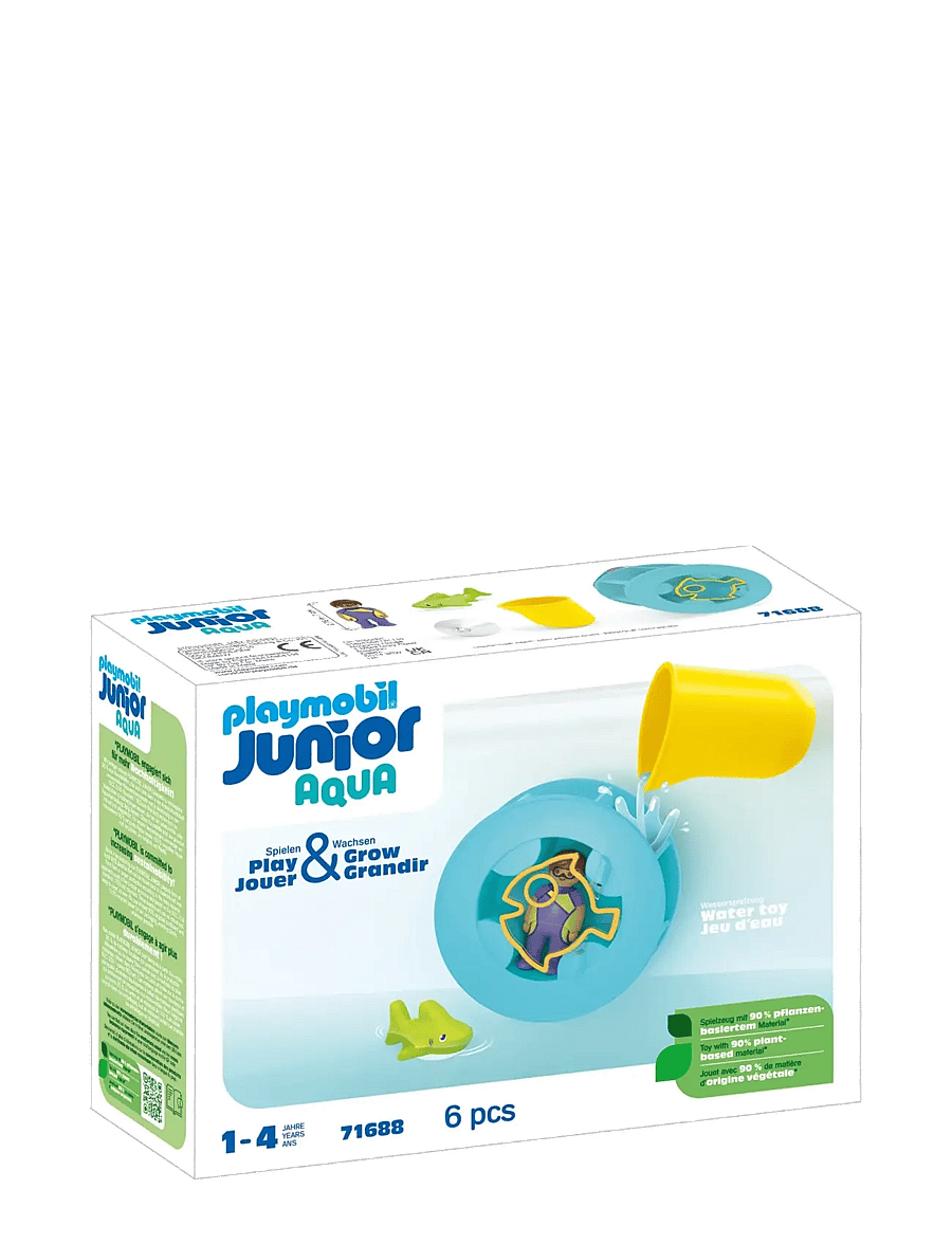 PLAYMOBIL - JUNIOR Aqua Water Wheel with Baby Shark - 71688 - playmobil 1.2.3 - multicolored - 0