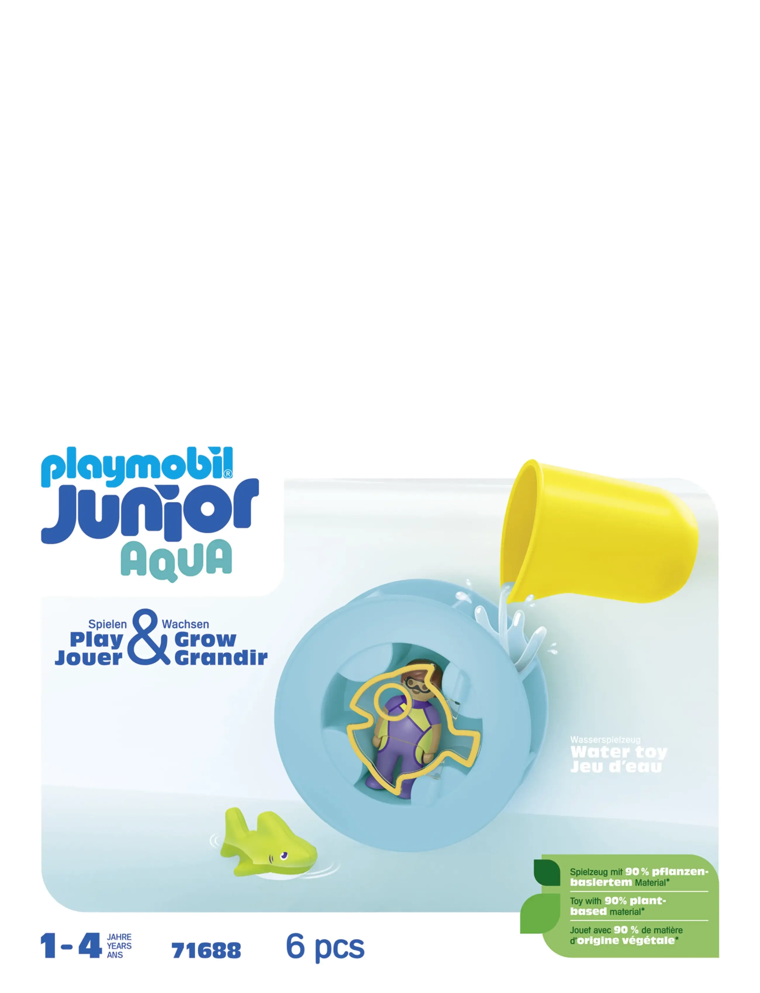PLAYMOBIL - JUNIOR Aqua Water Wheel with Baby Shark - 71688 - andet vandlegetøj - multicolored - 1