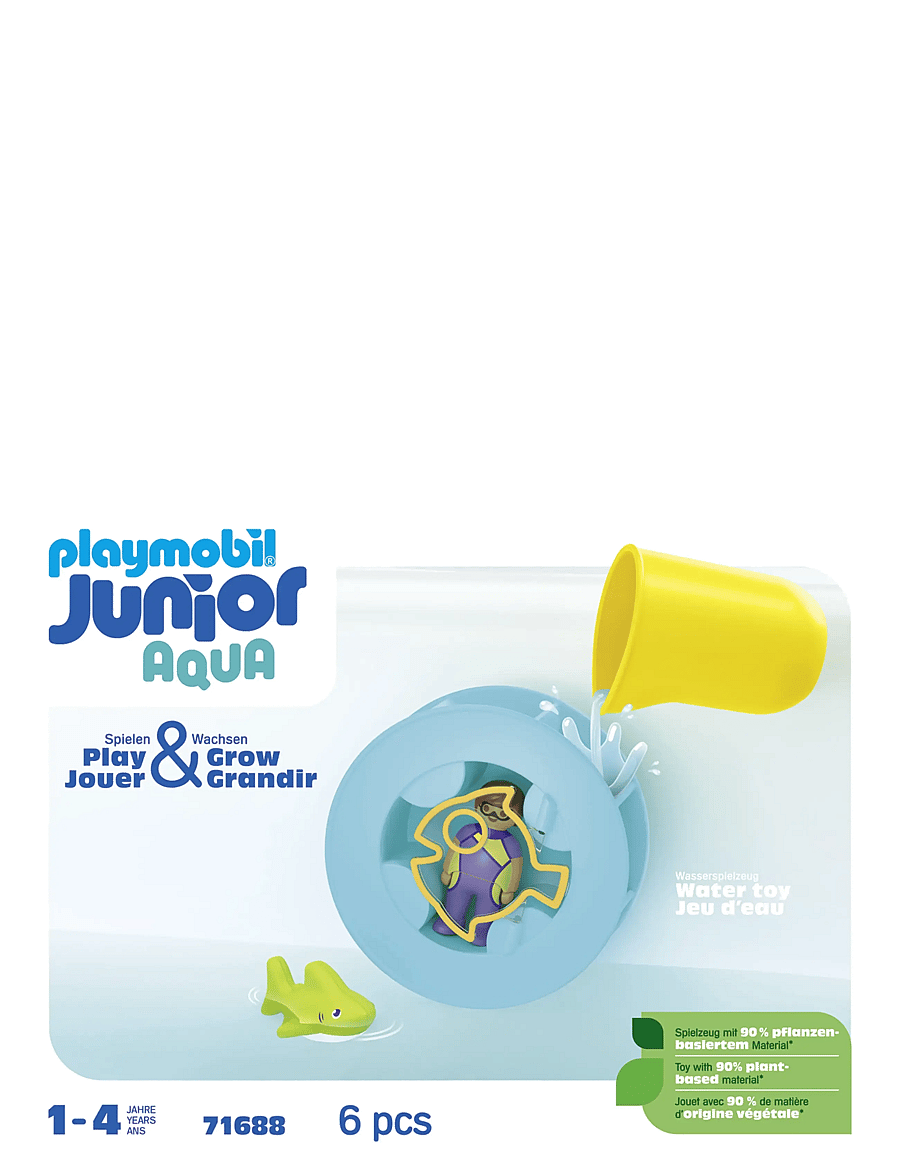 PLAYMOBIL - JUNIOR Aqua Water Wheel with Baby Shark - 71688 - playmobil 1.2.3 - multicolored - 1