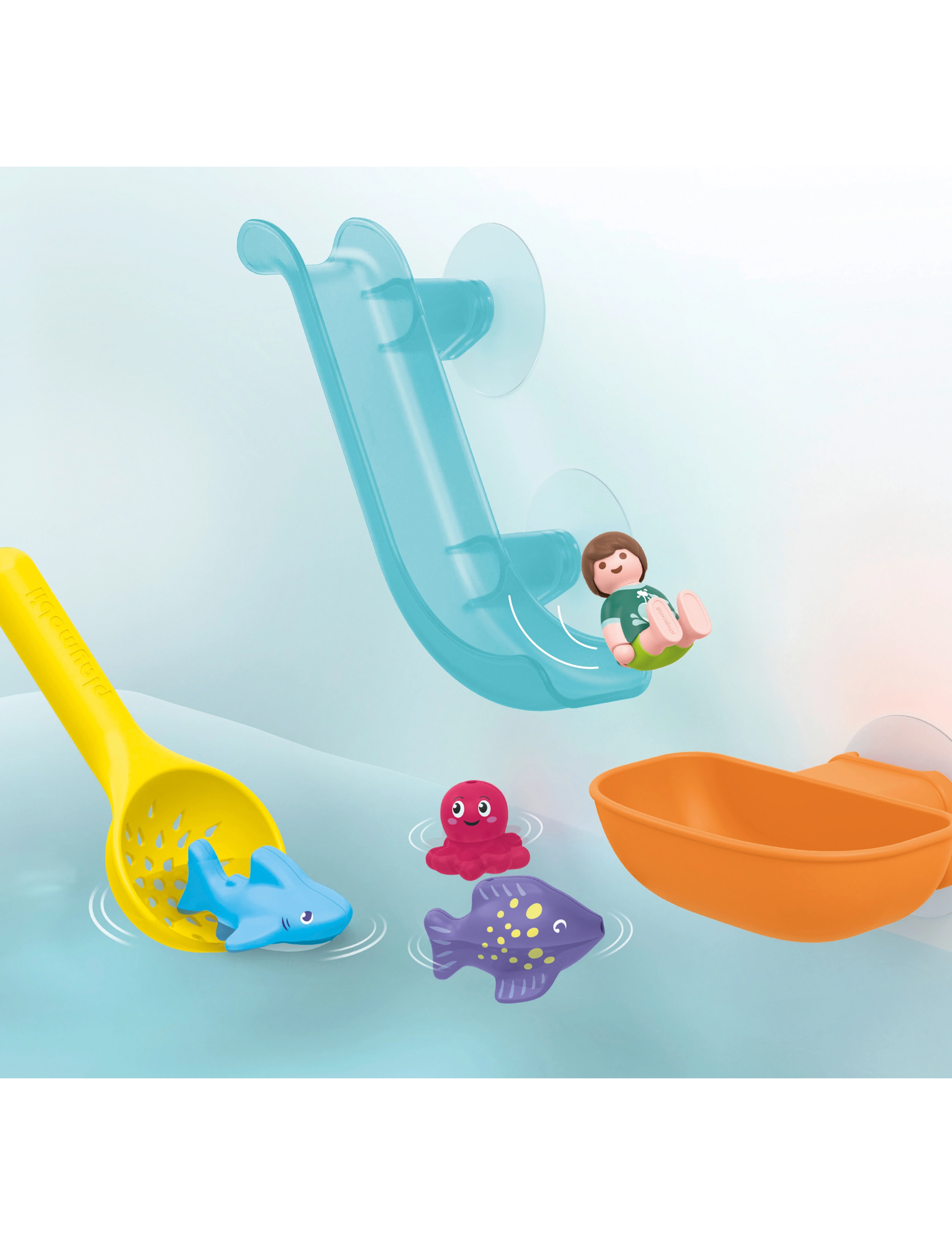 PLAYMOBIL Junior Aqua Water Slide With Sea Animals - 71689, One Size, Multi/patterned, Bath & Water Legetøj > Bath Legetøj, Børn