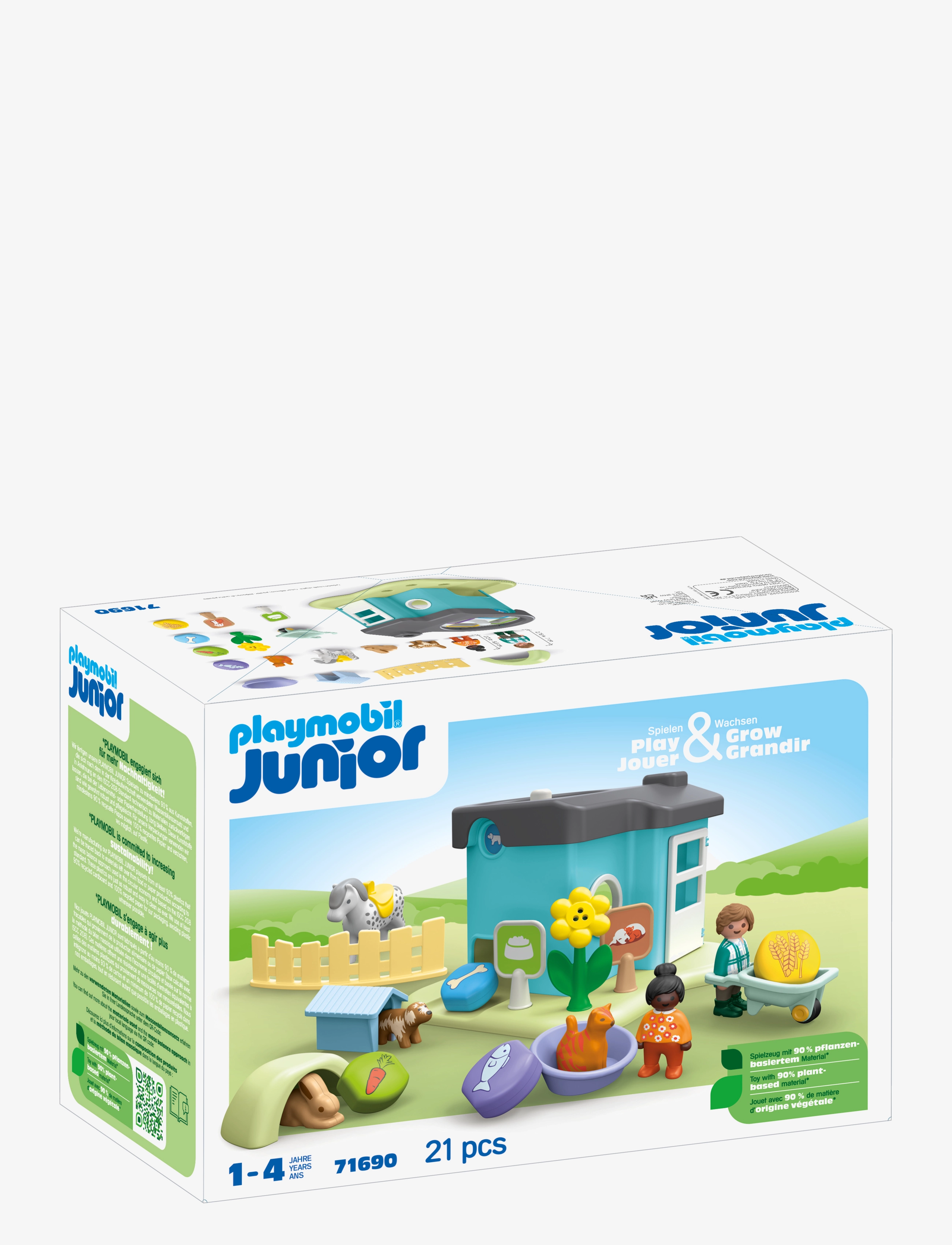 PLAYMOBIL Junior Animal Kennels With Treat Dispenser, Børn, Playmobil 1.2.3, Multi/mønstret, Str: ONE SIZE