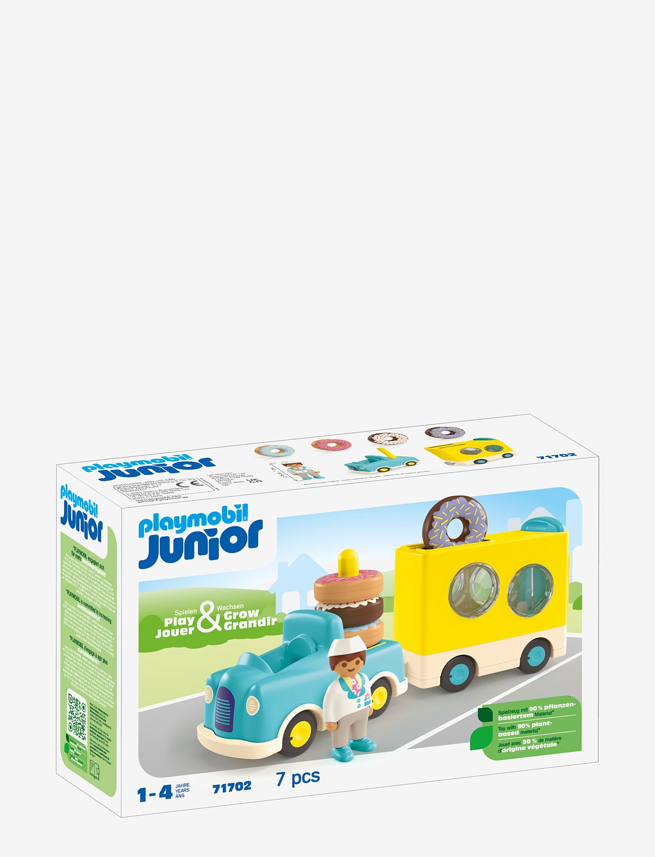 PLAYMOBIL - JUNIOR: Crazy Donut Truck with Stacking and Sorting Feature - 71702 - playmobil junior - multicolored - 1