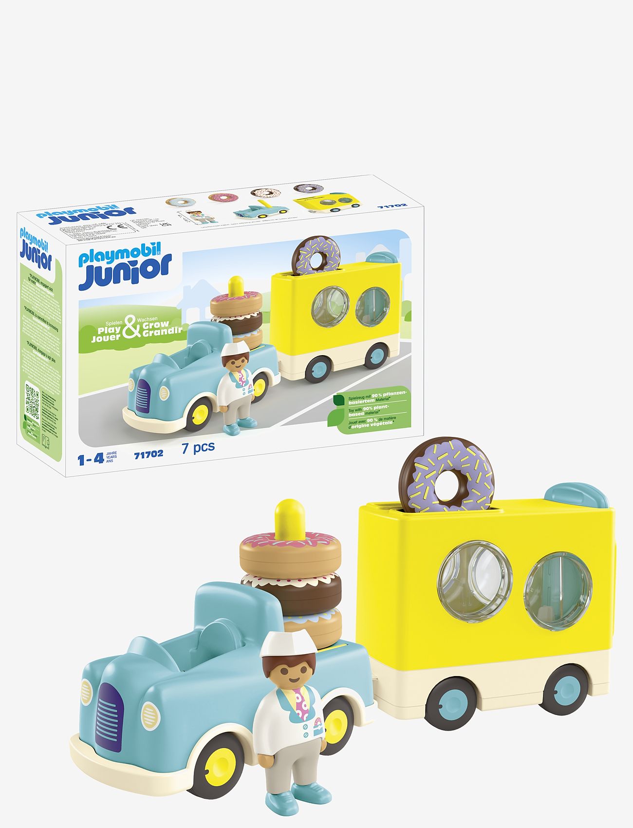 PLAYMOBIL - JUNIOR: Crazy Donut Truck with Stacking and Sorting Feature - 71702 - playmobil junior - multicolored - 2