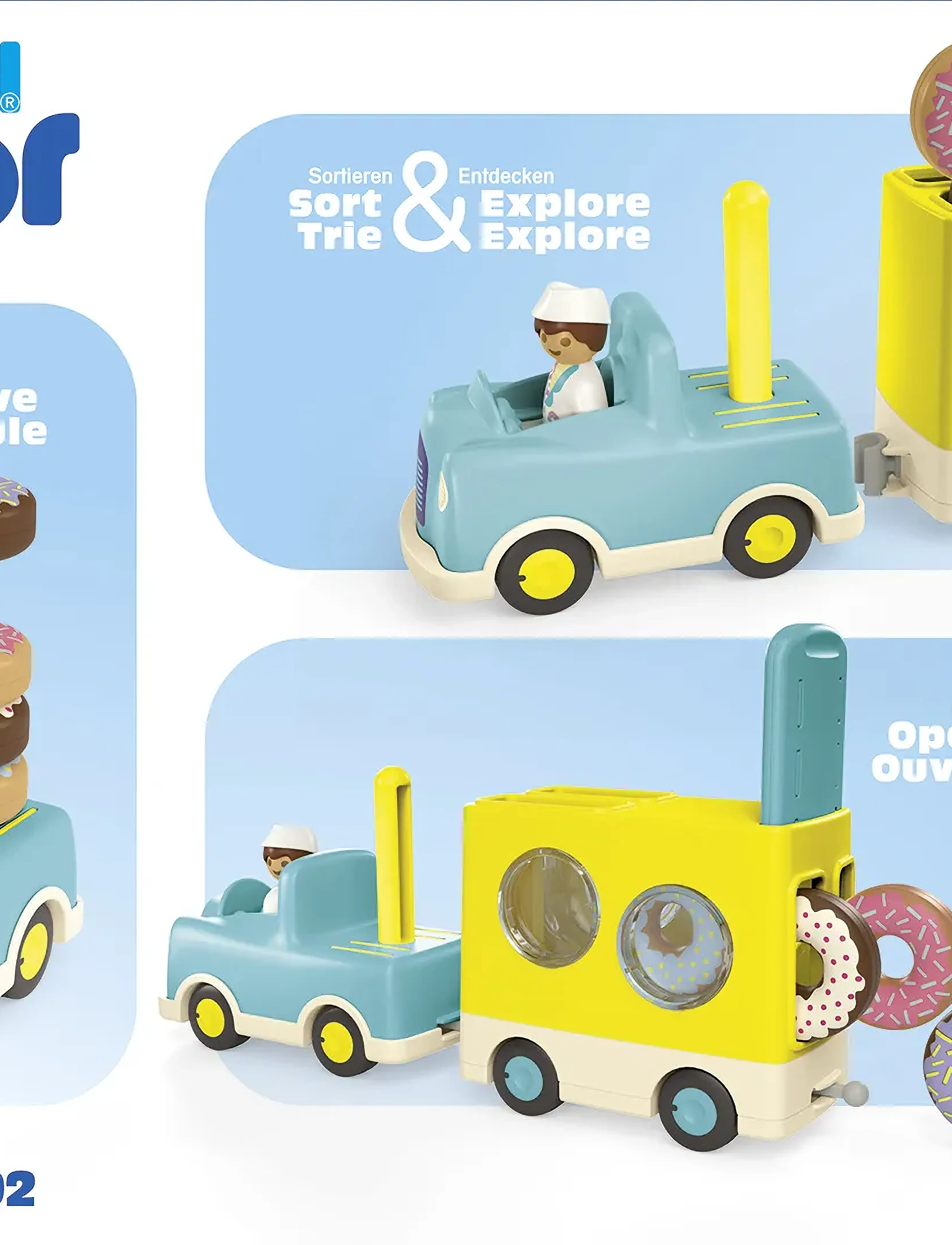 PLAYMOBIL - JUNIOR: Crazy Donut Truck with Stacking and Sorting Feature - 71702 - playmobil junior - multicolored - 0