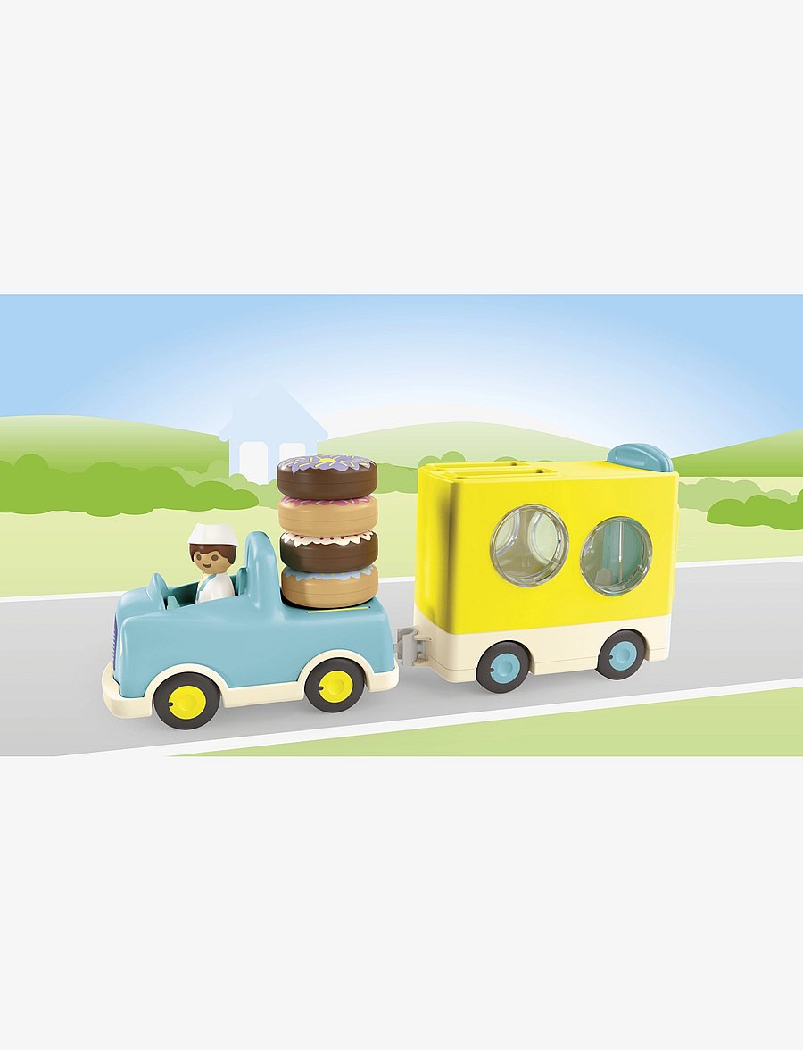 PLAYMOBIL - Junior Crazy Donut Truck with Stacking and Sorting Feature - playmobil 1.2.3 - multicolored - 5