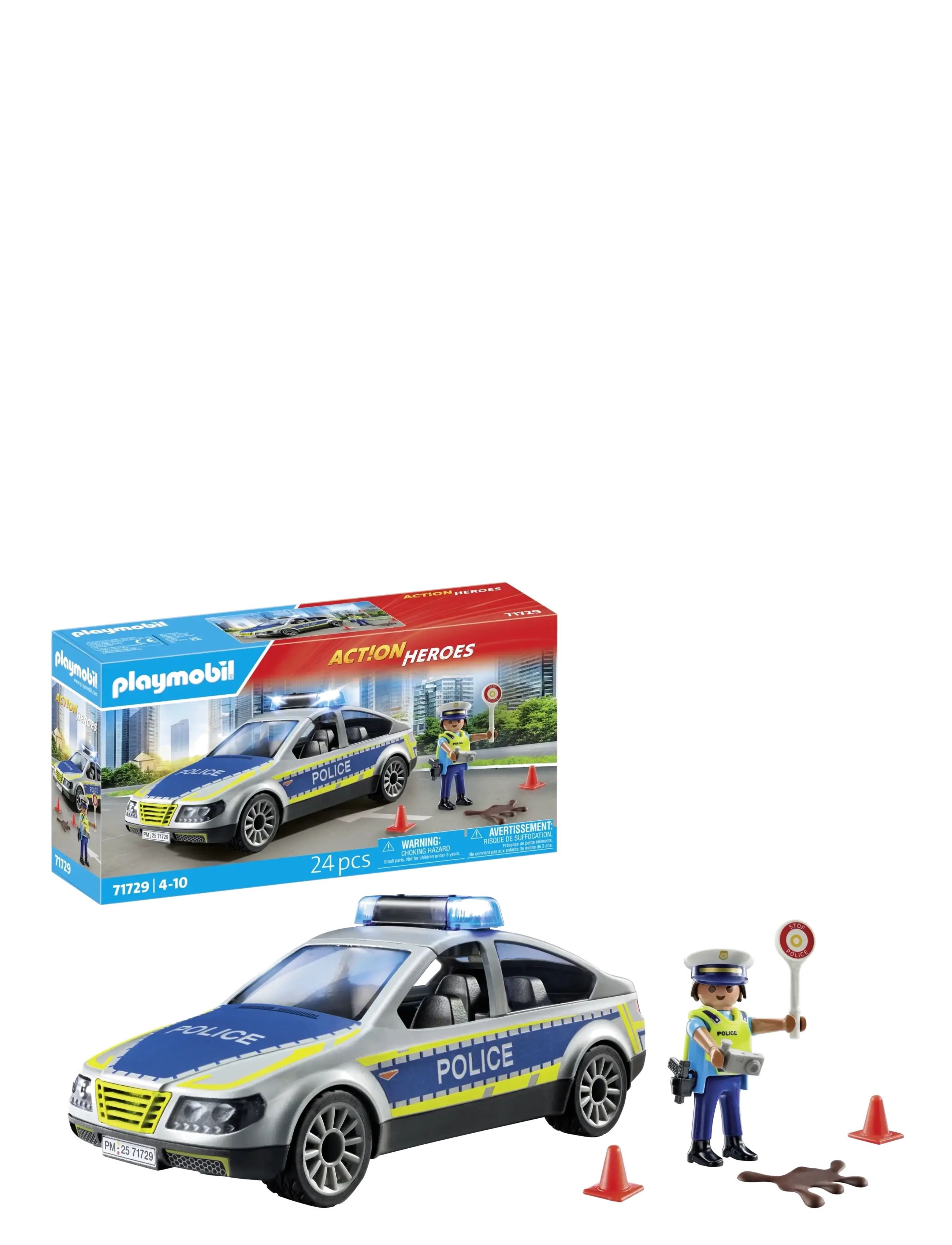 PLAYMOBIL Politipatruljebil, One Size, Blue, Playmobil Legetøj > Playmobil Action Heroes, Børn