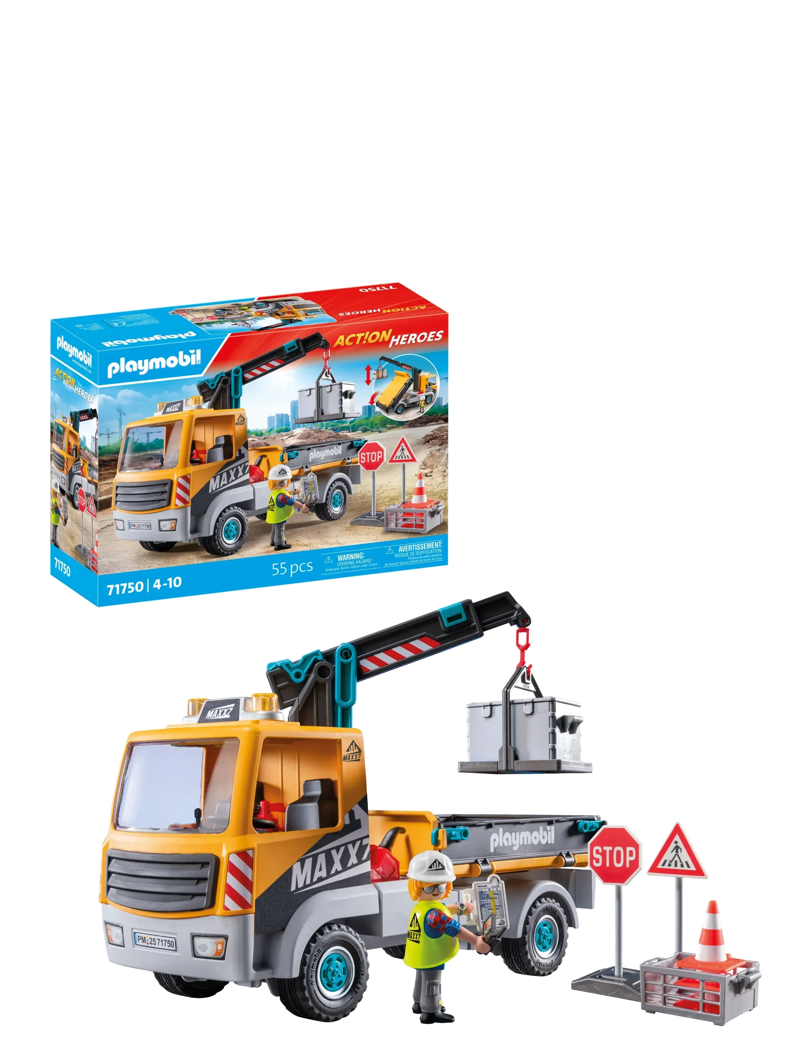 PLAYMOBIL Construction Truck With Crane Patterned - One Size - Kinder