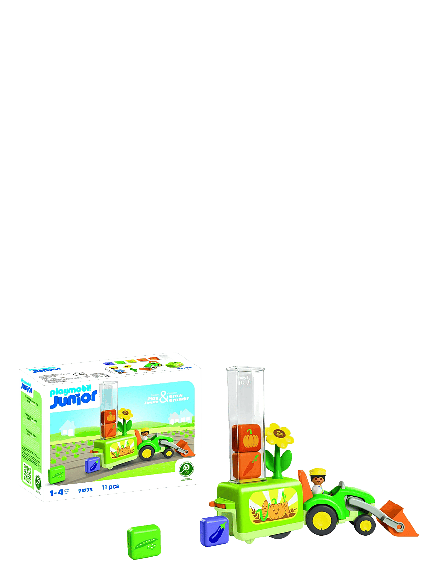 PLAYMOBIL - Junior Tractor with Load and Drop Planter - playmobil junior - multicolored - 1