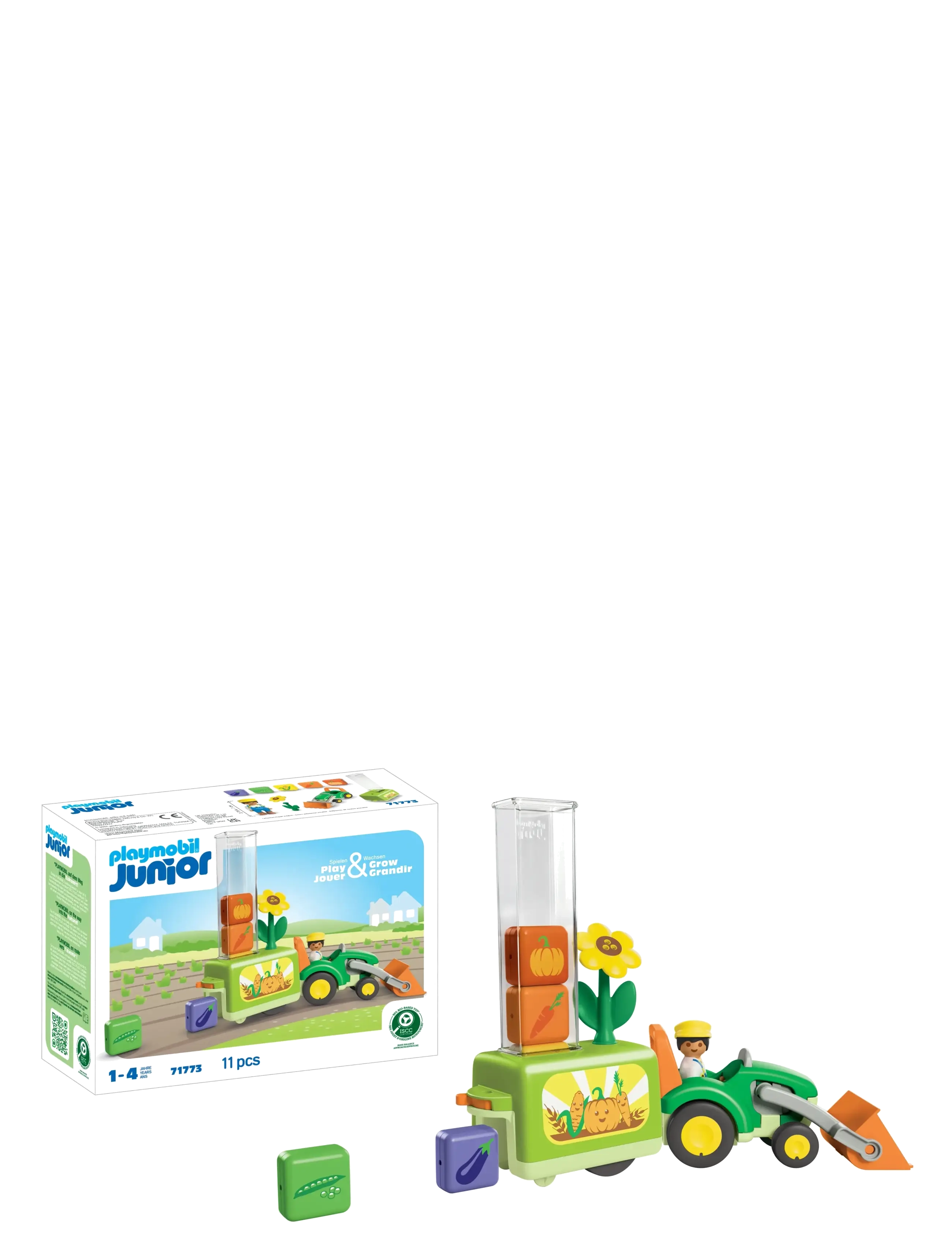 PLAYMOBIL - Junior Tractor with Load and Drop Planter - playmobil junior - multicolored - 2