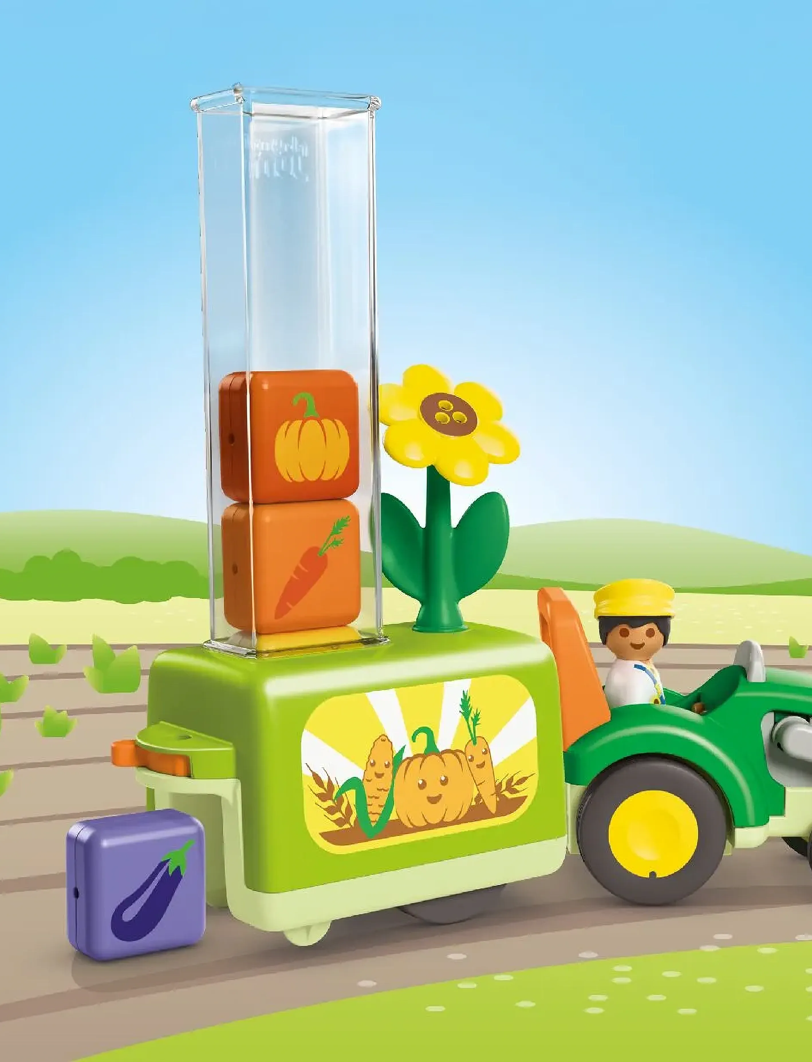 PLAYMOBIL - Junior Tractor with Load and Drop Planter - playmobil junior - multicolored - 0