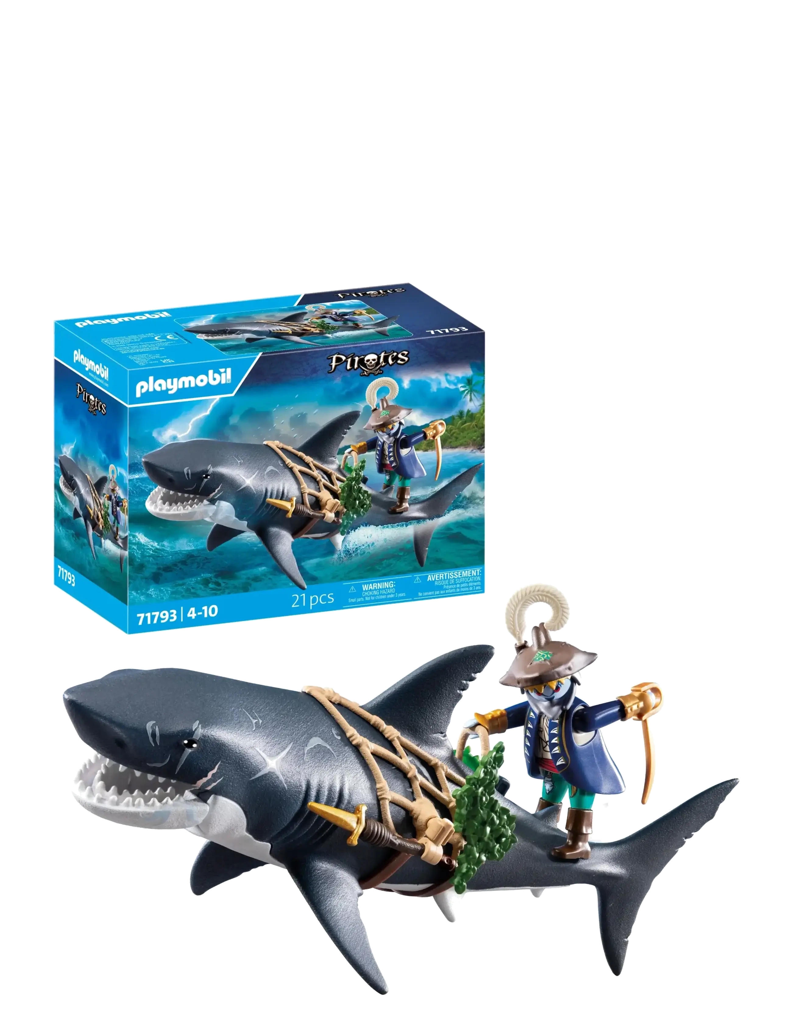 PLAYMOBIL Kæmpehaj Med Pirat, Børn, Playmobil Pirates, Multi/mønstret, Str: ONE SIZE
