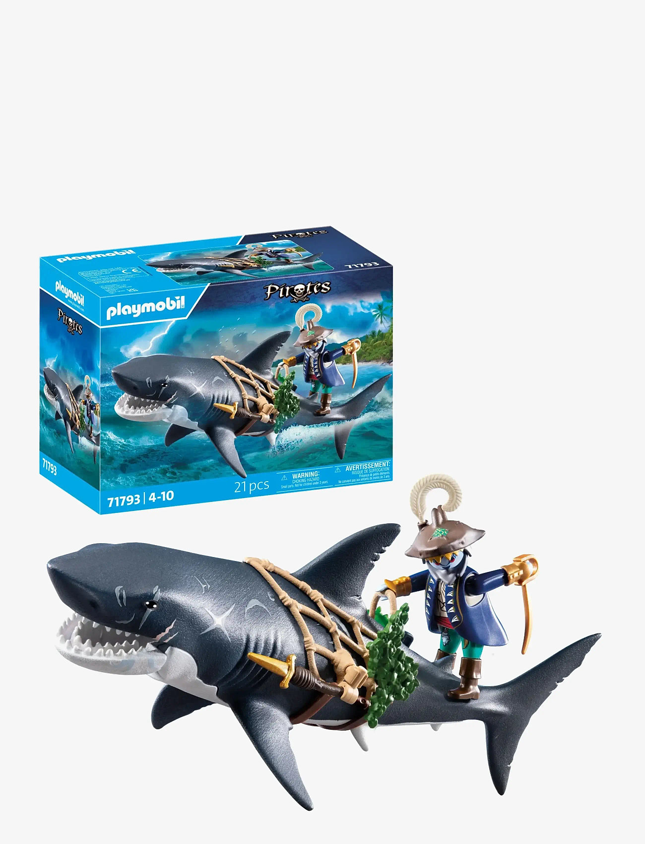 PLAYMOBIL - Giant Shark with Pirate - playmobil pirates - multicolored - 0
