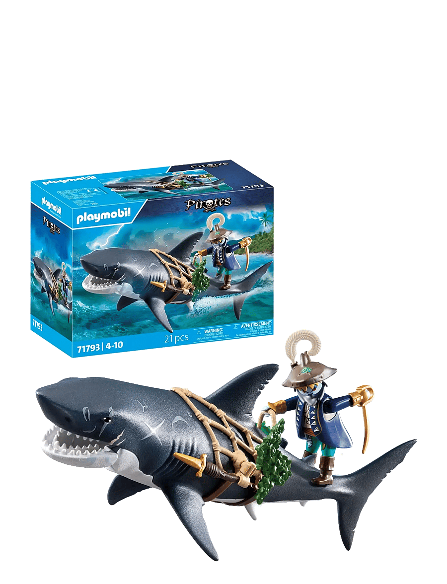 PLAYMOBIL - Giant Shark with Pirate - playmobil pirates - multicolored - 0