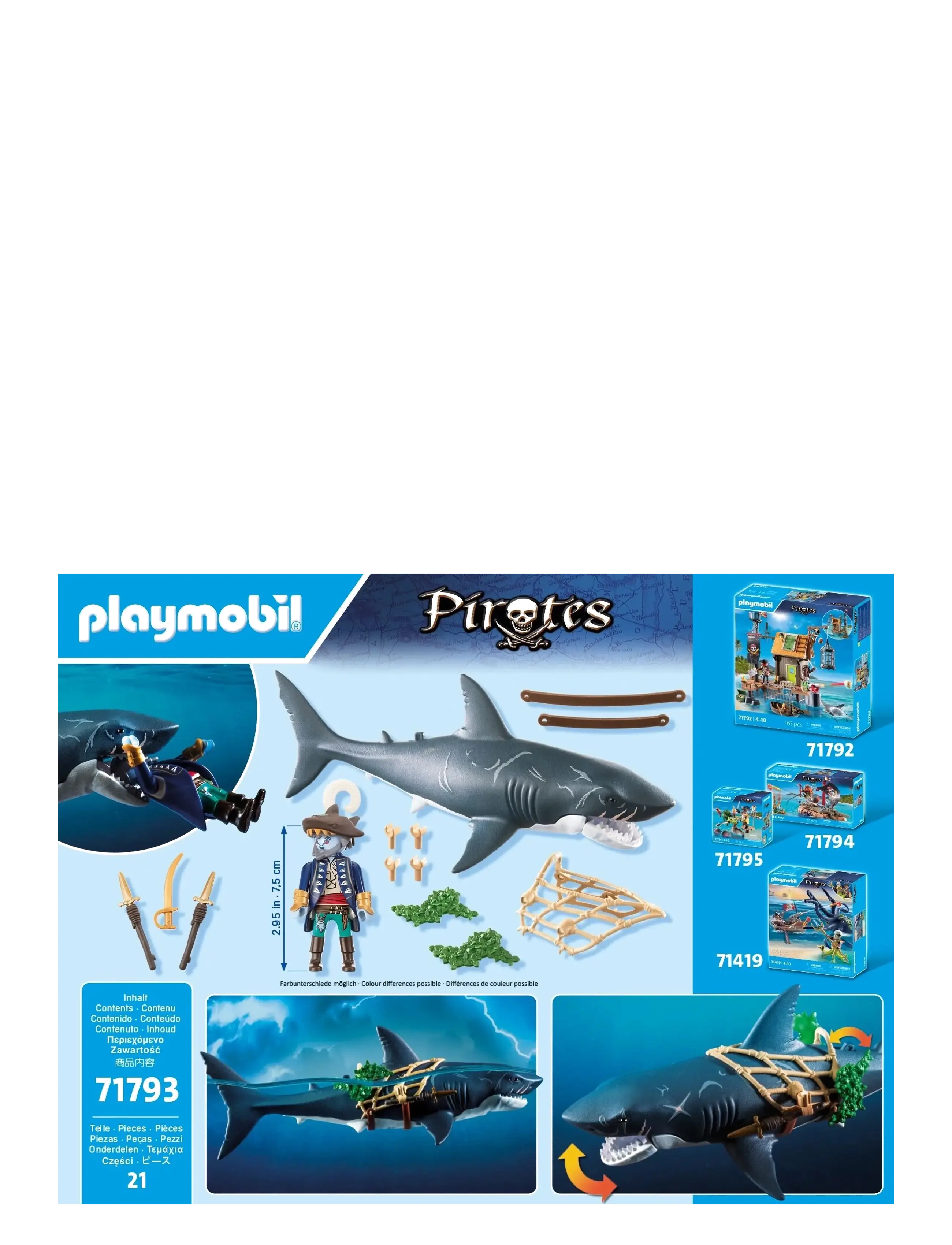 PLAYMOBIL - Giant Shark with Pirate - playmobil pirates - multicolored - 3