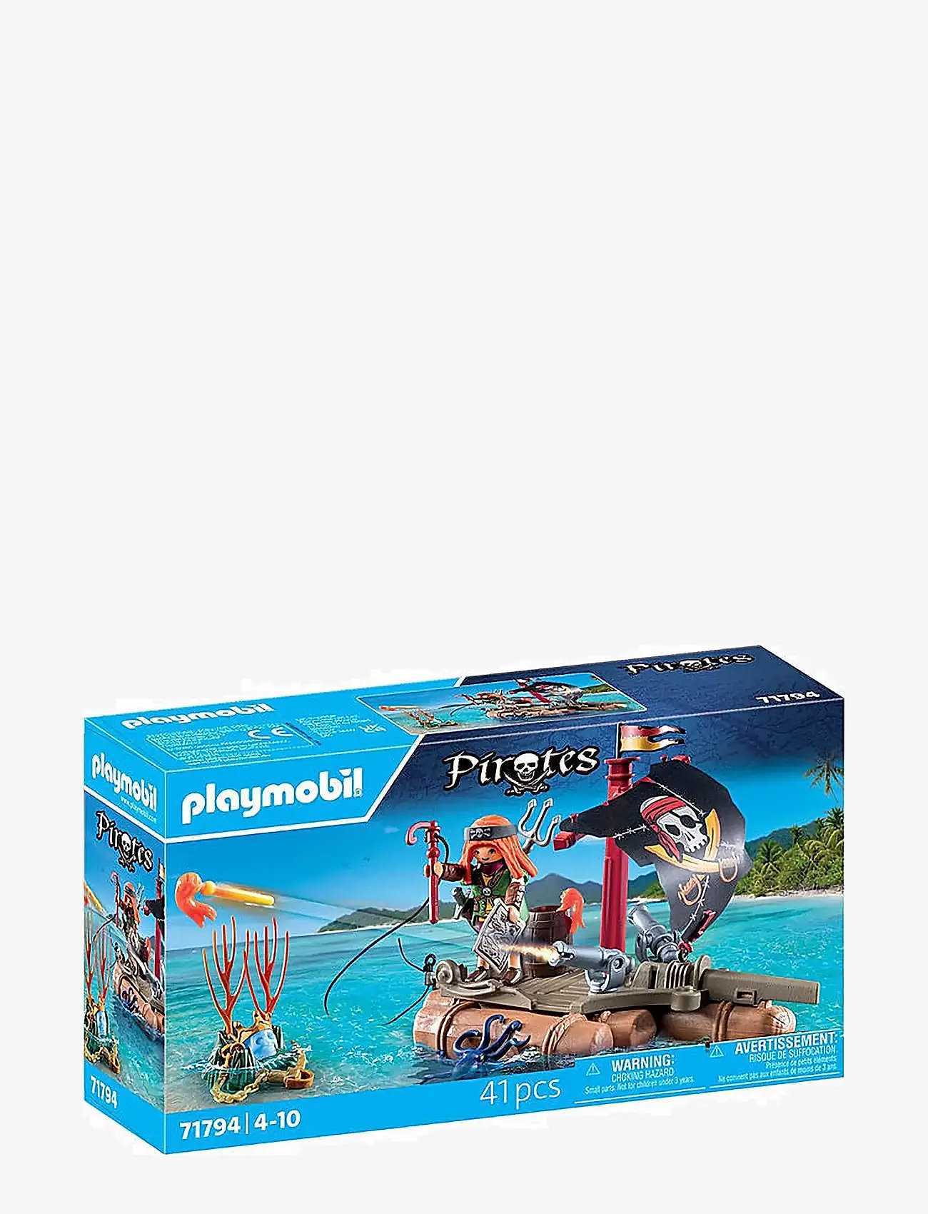PLAYMOBIL - Pirate Raft with Treasure - playmobil pirates - multicolored - 0