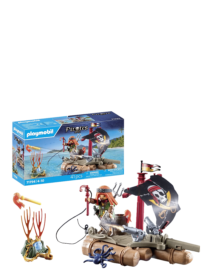 PLAYMOBIL - Pirate Raft with Treasure - playmobil pirates - multicolored - 0