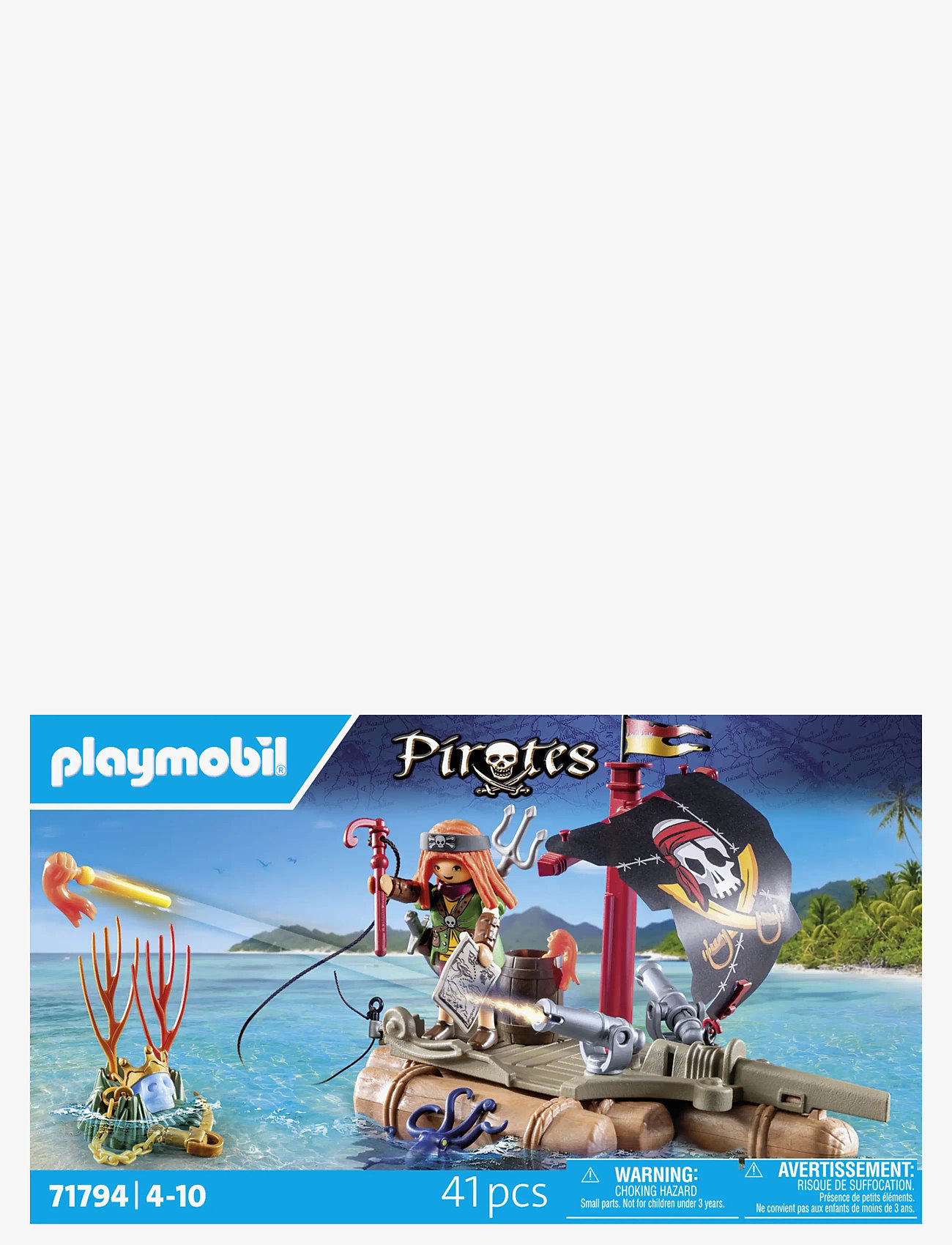 PLAYMOBIL - Pirate Raft with Treasure - playmobil pirates - multicolored - 1