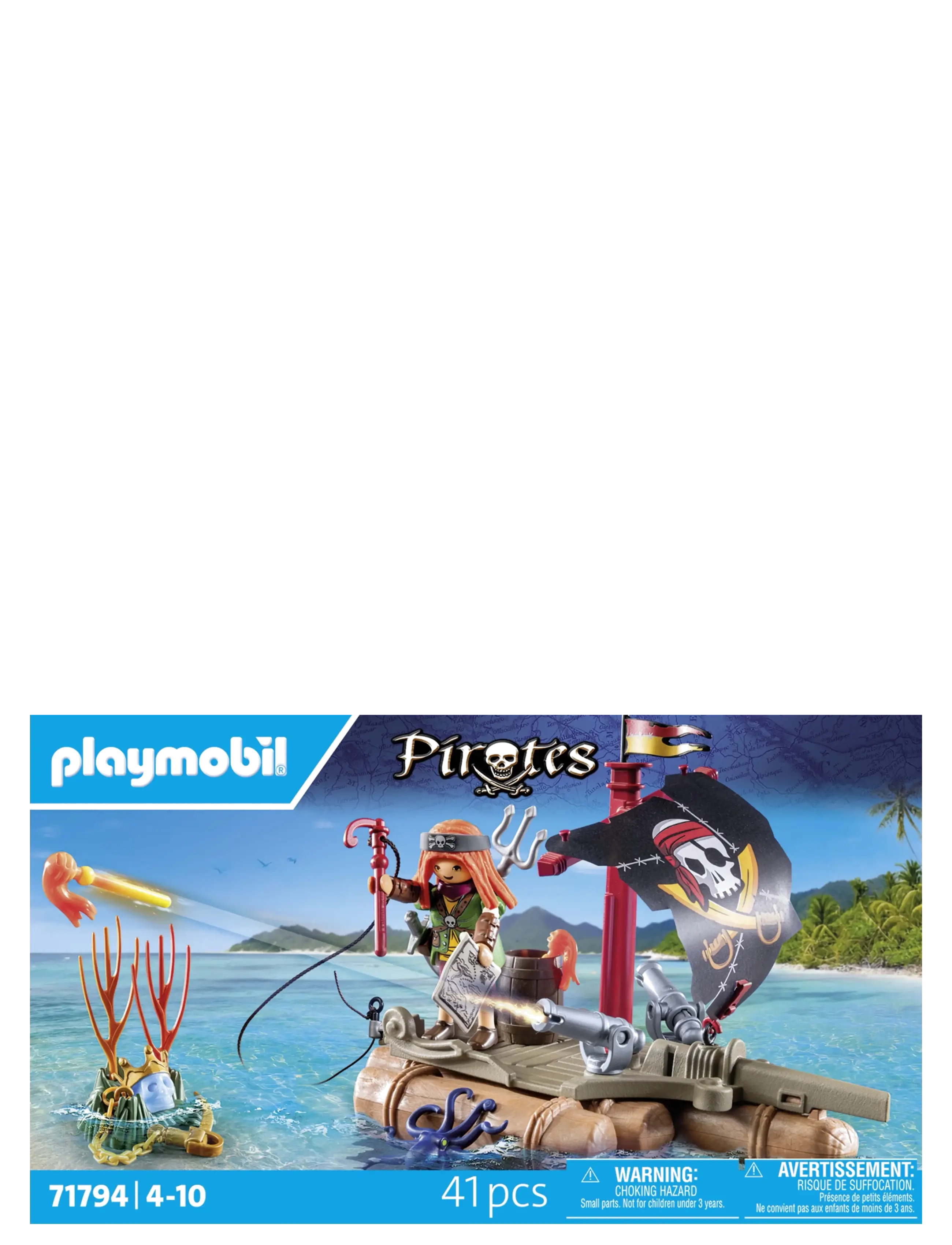 PLAYMOBIL - Pirate Raft with Treasure - playmobil pirates - multicolored - 1