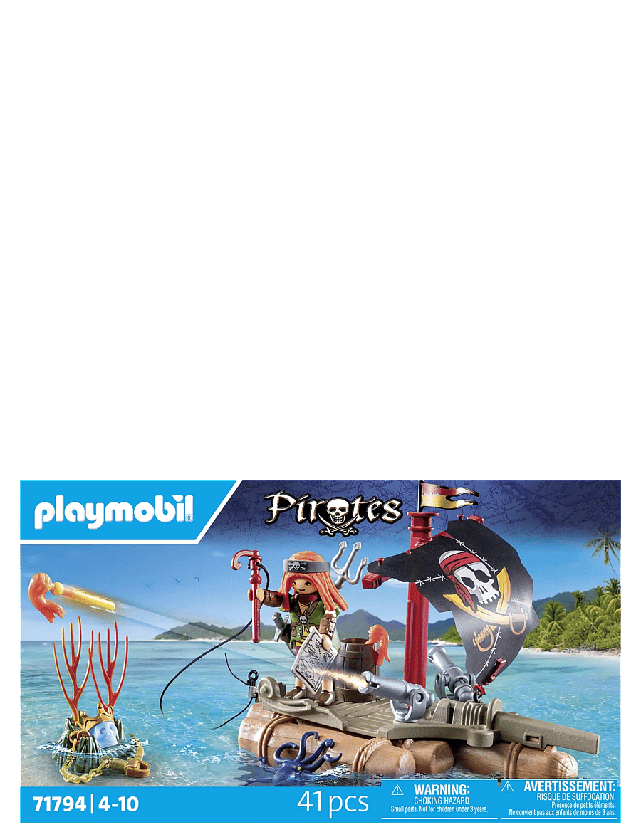 PLAYMOBIL - Pirate Raft with Treasure - playmobil pirates - multicolored - 1