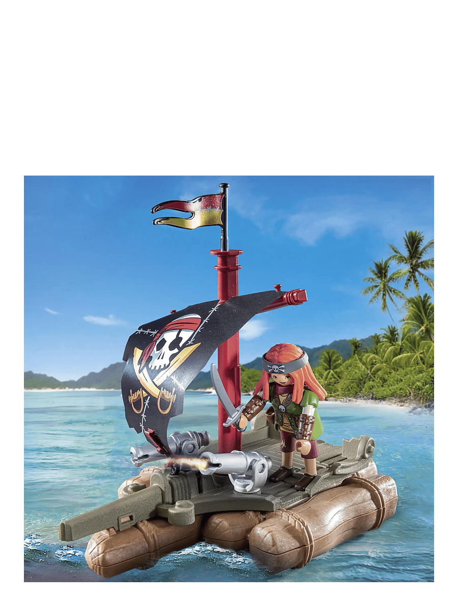 PLAYMOBIL - Pirate Raft with Treasure - playmobil pirates - multicolored - 3