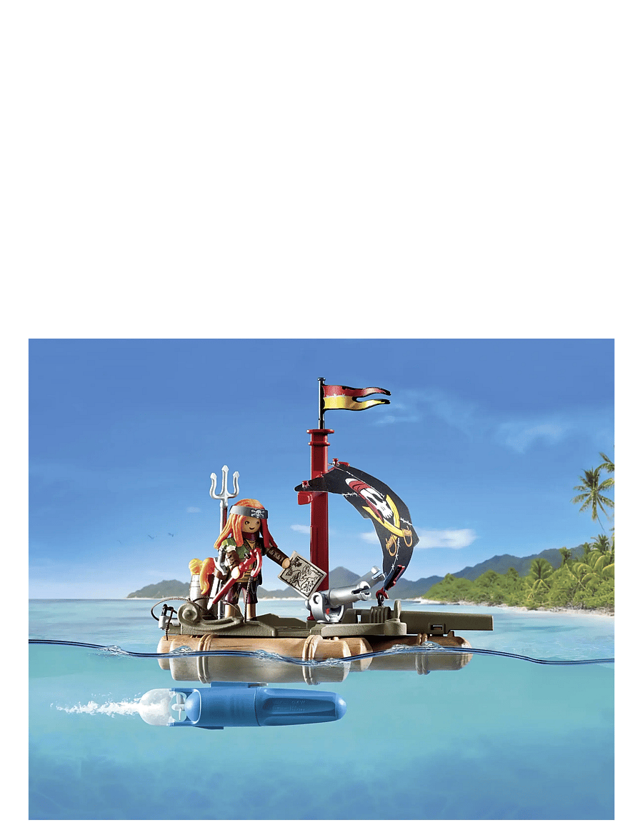 PLAYMOBIL - Pirate Raft with Treasure - playmobil pirates - multicolored - 5